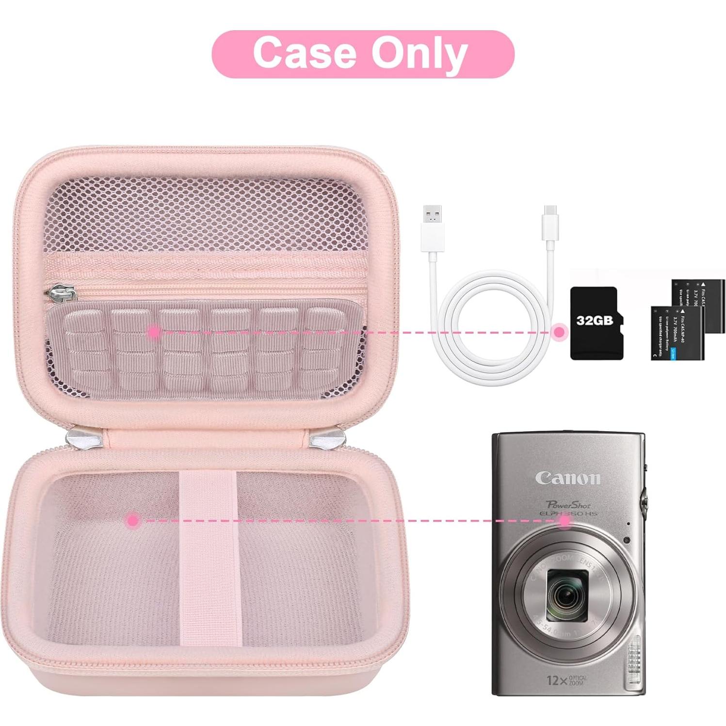 Funda Canboc Rosa para Cámara Canon PowerShot ELPH 360