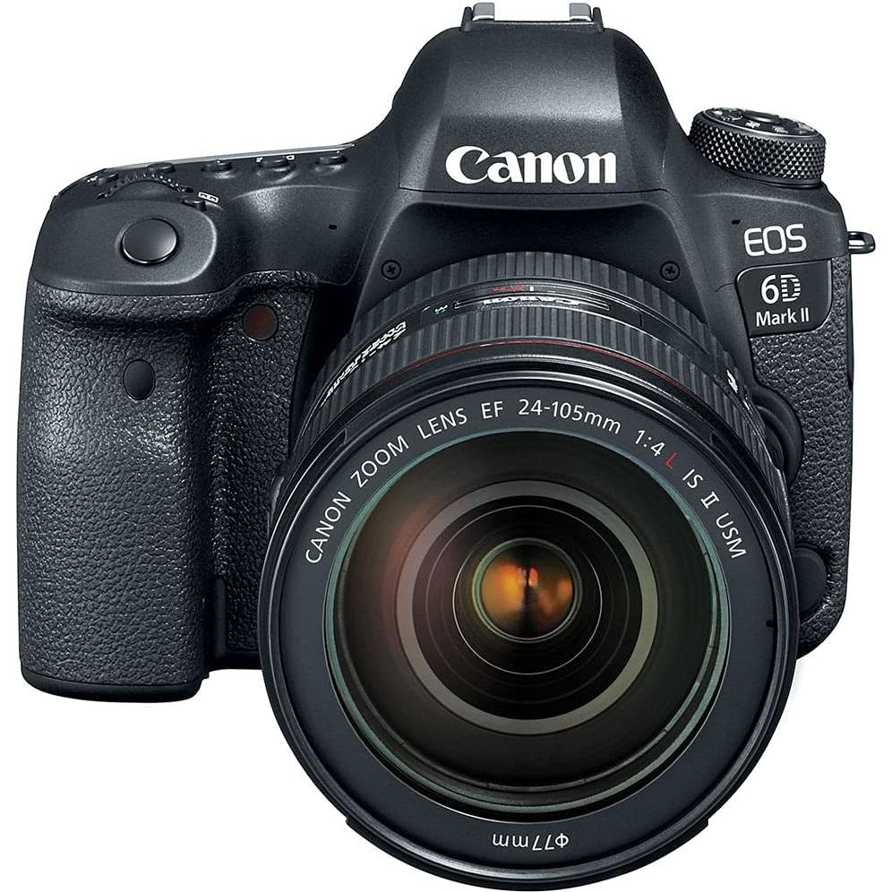 Canon EOS 6D Mark II DSLR Camera with 24-105mm f/4L II Lens (1897C009), 64GB Memory Card, Color Filter Kit, Case, Filter Kit, Corel Photo Software, LPE6 Battery, Card Reader + More (Renewed)