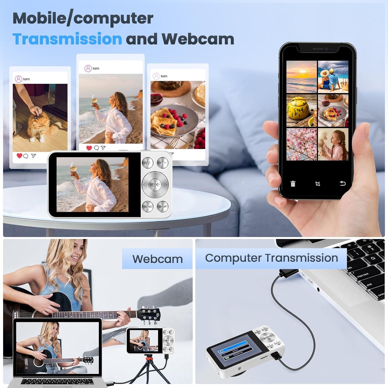 Cámara Digital Compacta Hoestr A60 64MP 4K 18x Zoom con 64GB