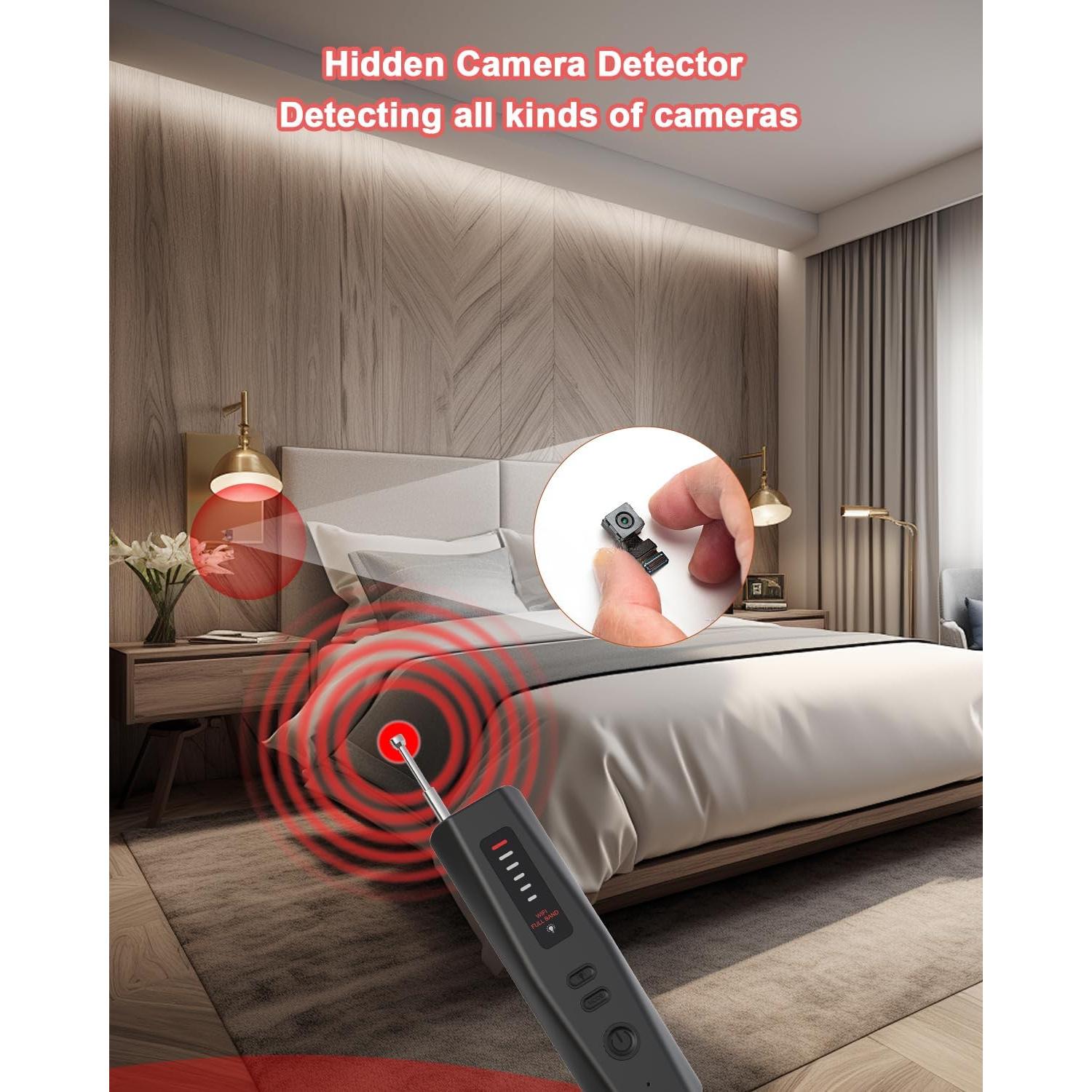 Detector de Cámara Oculta Loovett 2025, 360° RF, Portátil