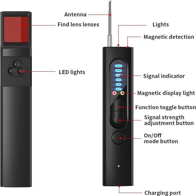 Detector de Cámaras Ocultas OVWE X13, 5 Niveles Sensibilidad