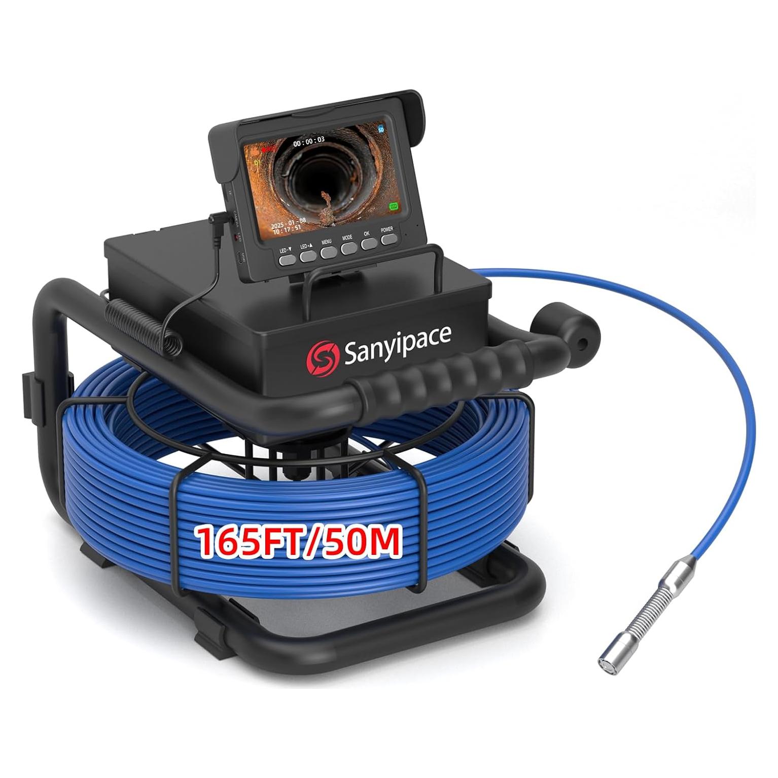 Cámara de Alcantarillado Sanyipace 50M, Inspección 17mm, 4.3"