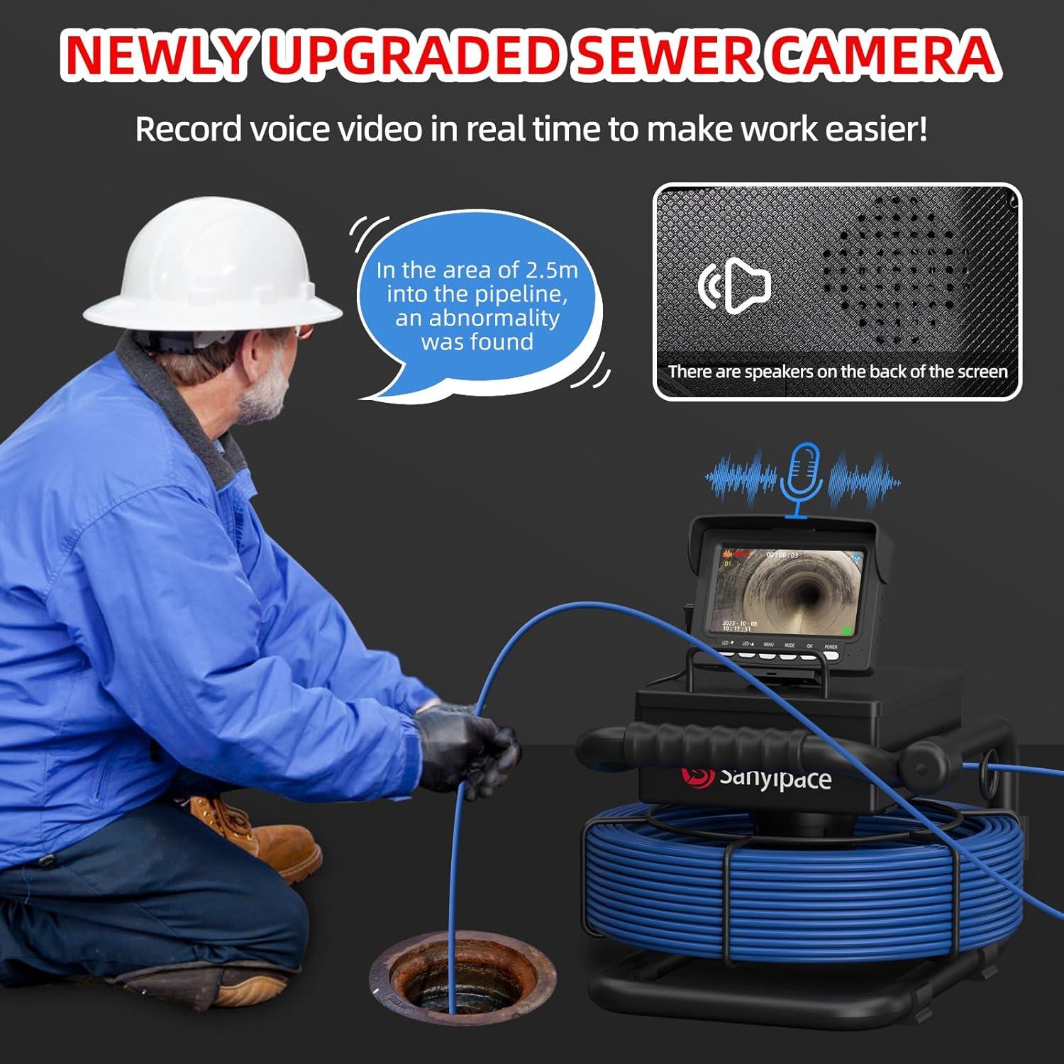 Cámara de Alcantarillado Sanyipace 50M, Inspección 17mm, 4.3"