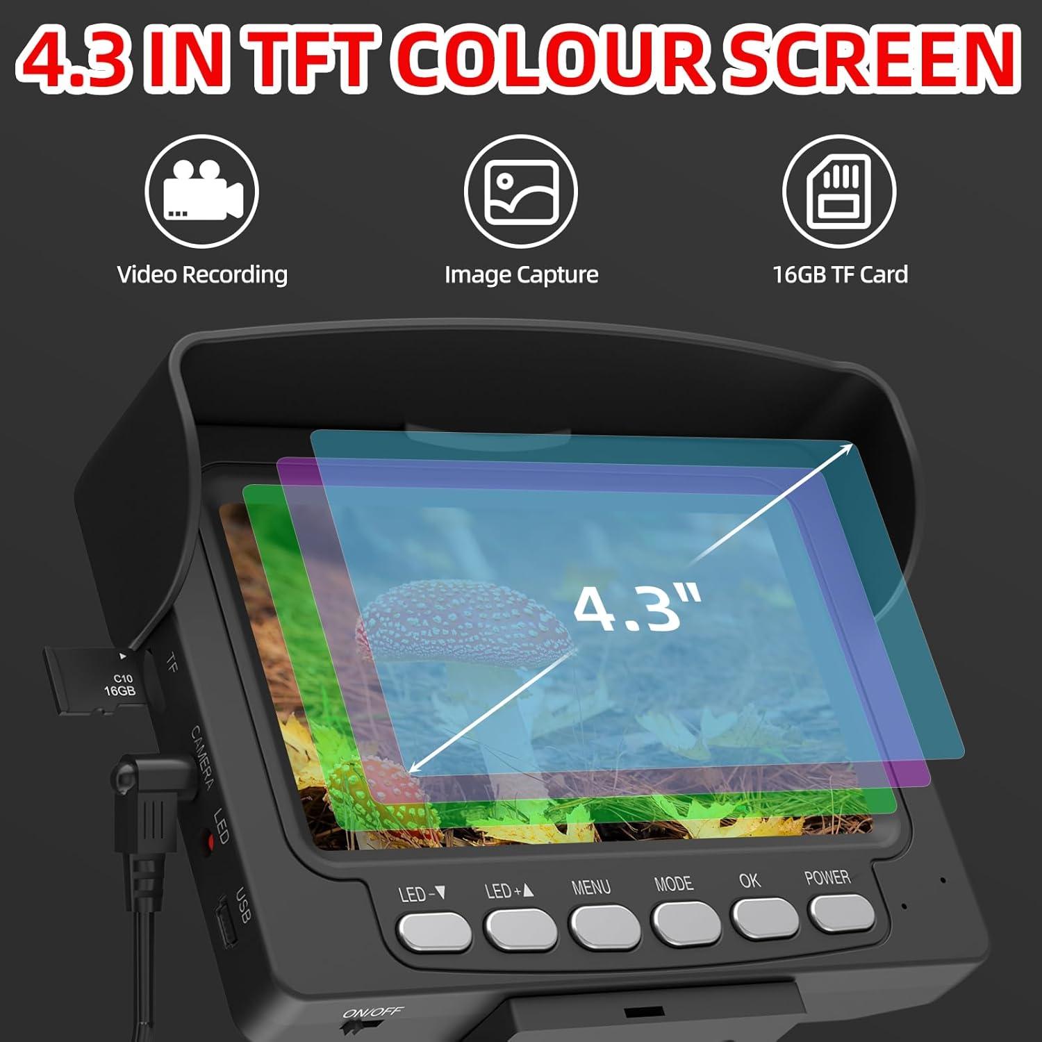 Cámara de Alcantarillado Sanyipace 50M, Inspección 17mm, 4.3"