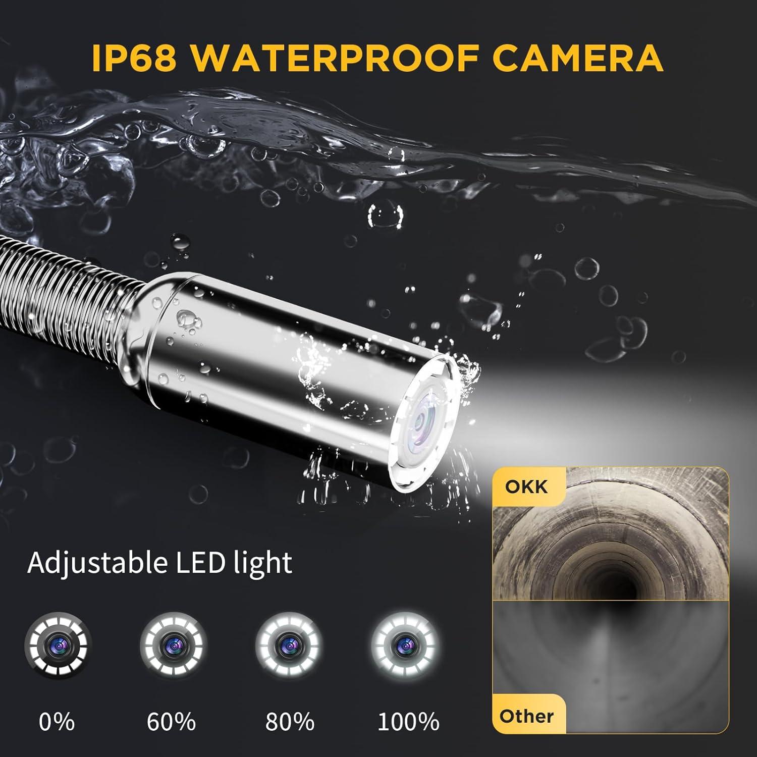 Cámara de Inspección de Tuberías OKK 50m, Pantalla 7" LCD