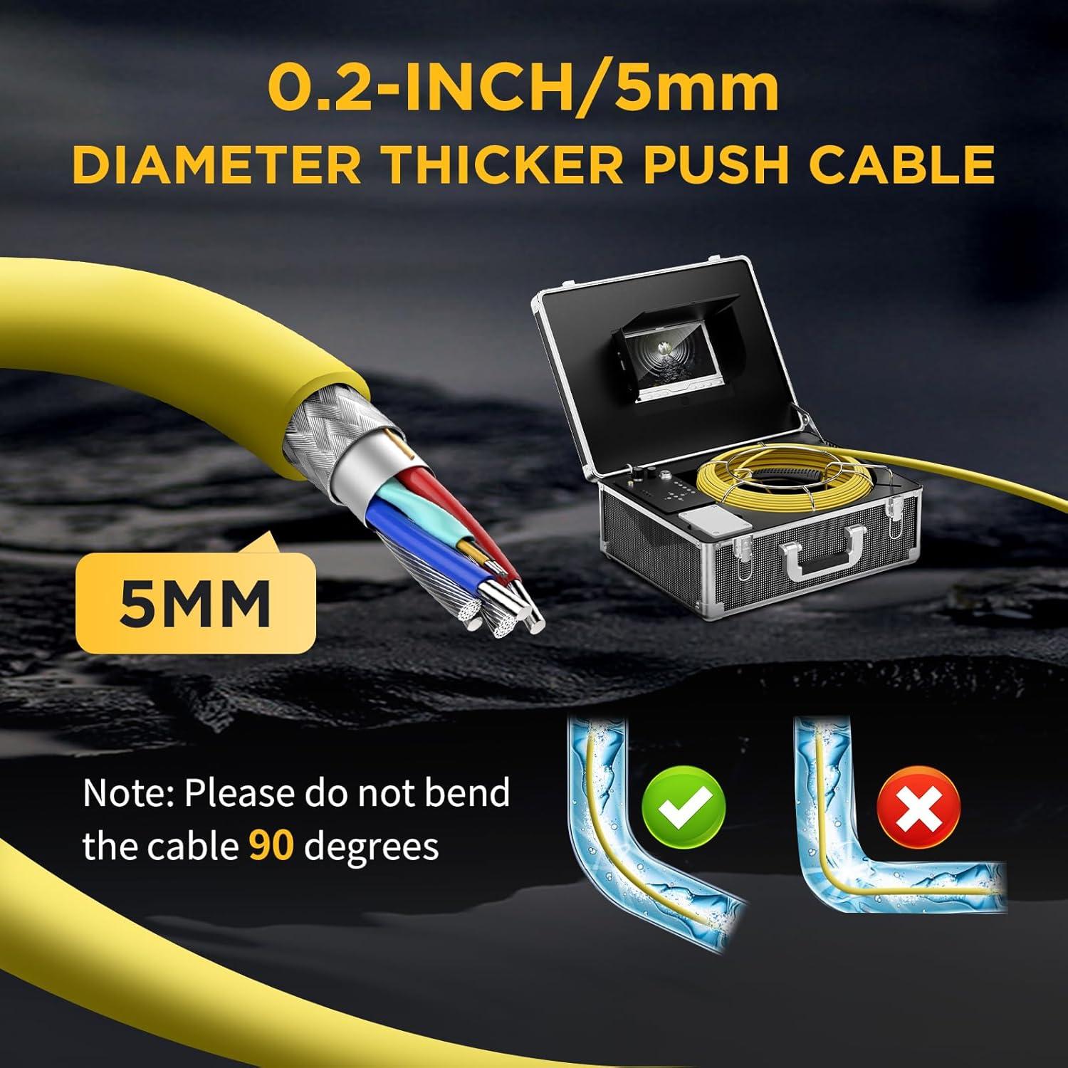 Cámara de Inspección de Tuberías OKK 50m, Pantalla 7" LCD