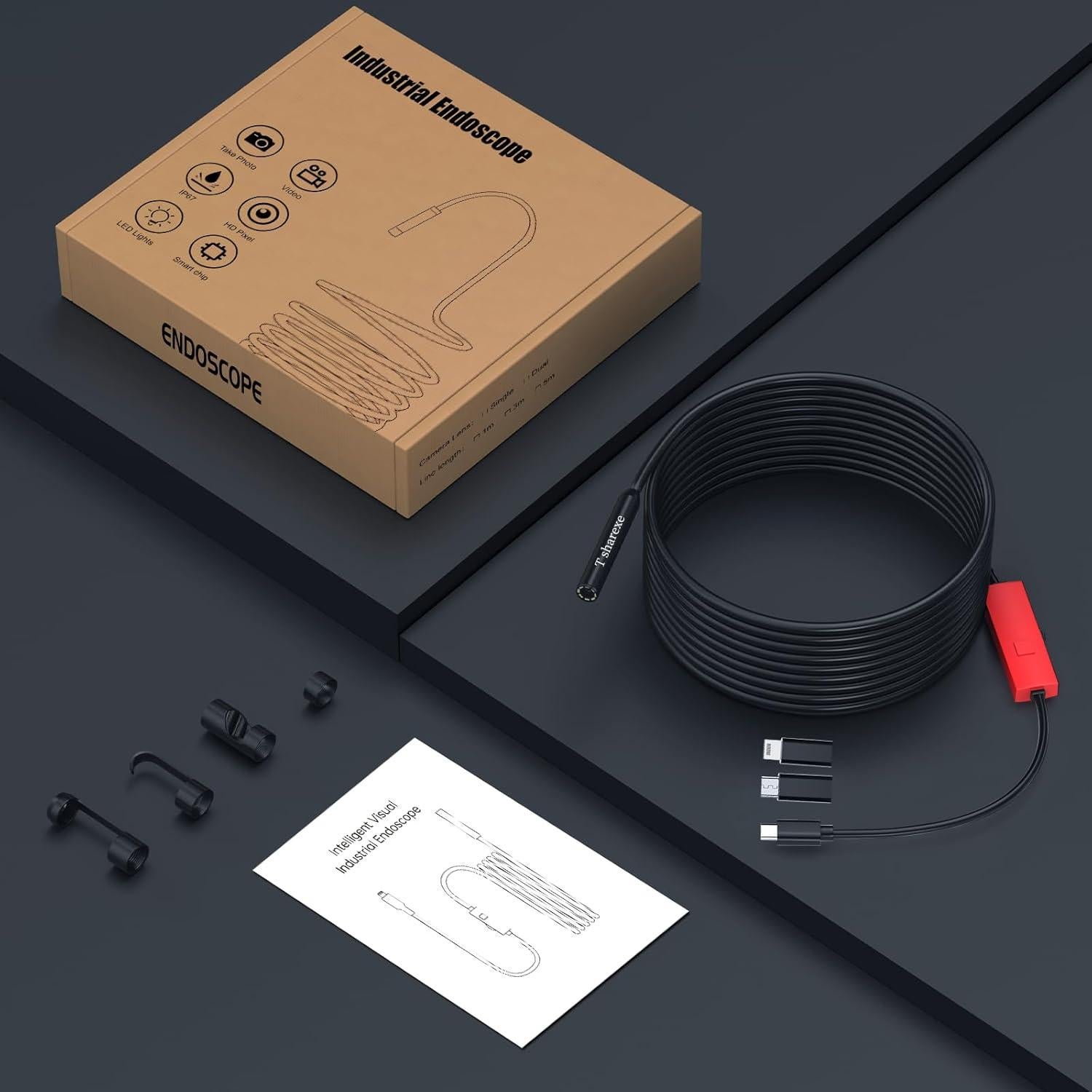 Cámara Endoscopio HD 1920P T sharexe 5m IP67 con Luz LED
