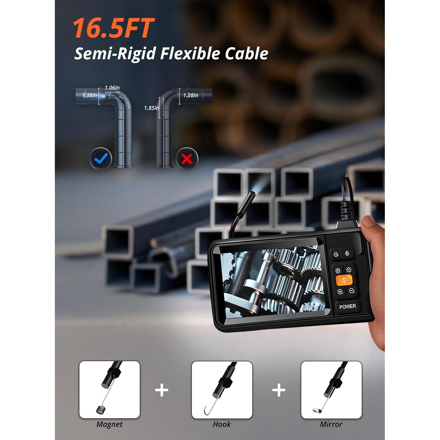 Cámara Endoscópica Vorth C33 5.03m HD 1080P IP67 con Luz