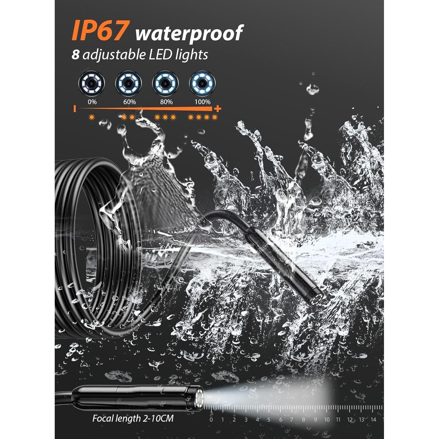 Cámara Endoscópica Vorth C33 5.03m HD 1080P IP67 con Luz