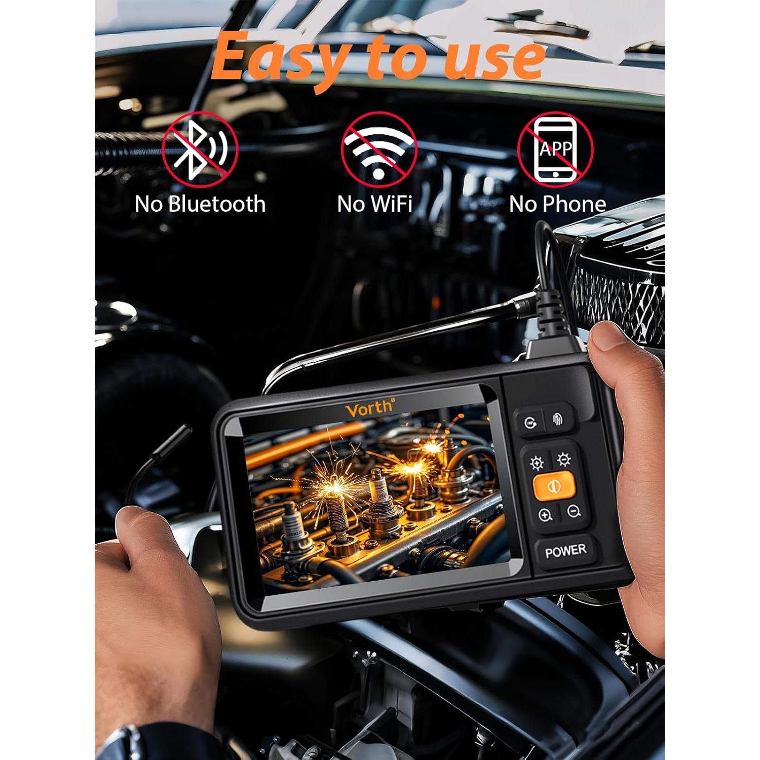 Cámara Endoscópica Vorth C33 5.03m HD 1080P IP67 con Luz