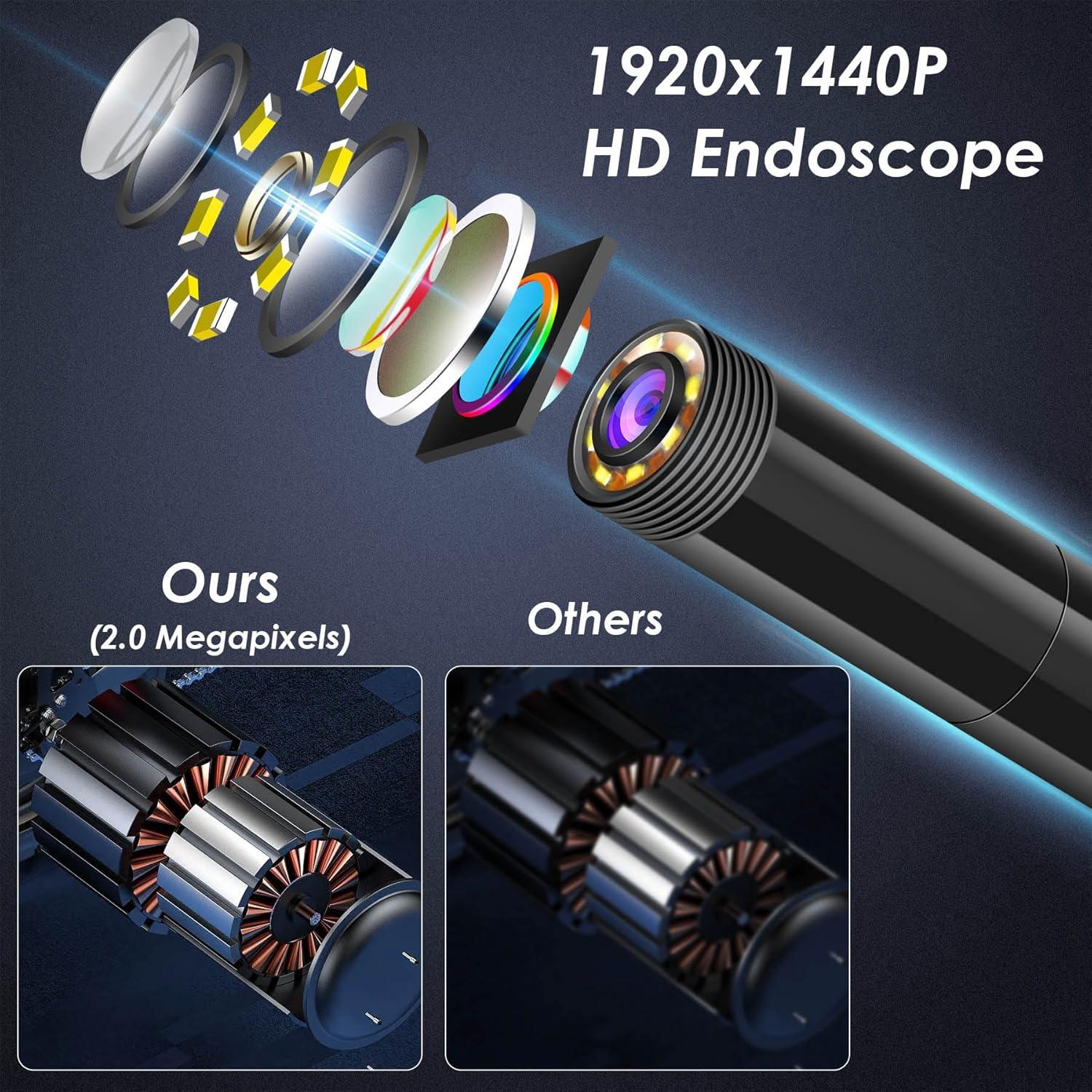 Cámara Endoscopio Industrial 1920P HD 5m IP67 con LED