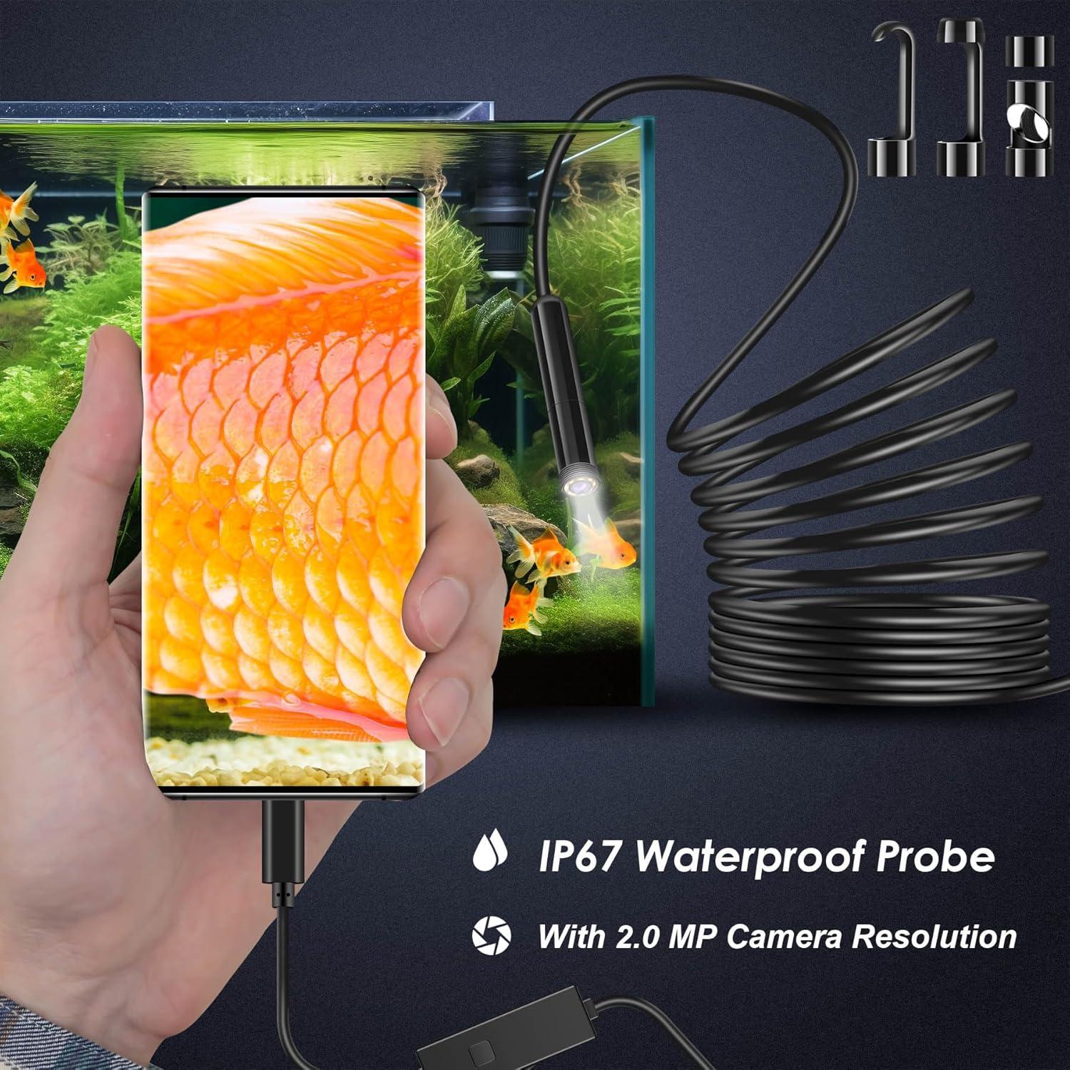 Cámara Endoscopio Industrial 1920P HD 5m IP67 con LED