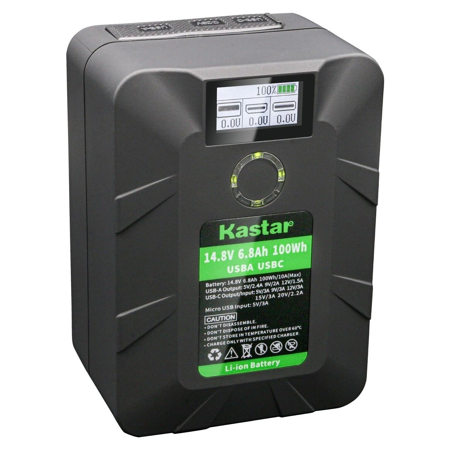 Batería V-Mount Kastar BP-Y100W 14.8V 6.8Ah para Cámara