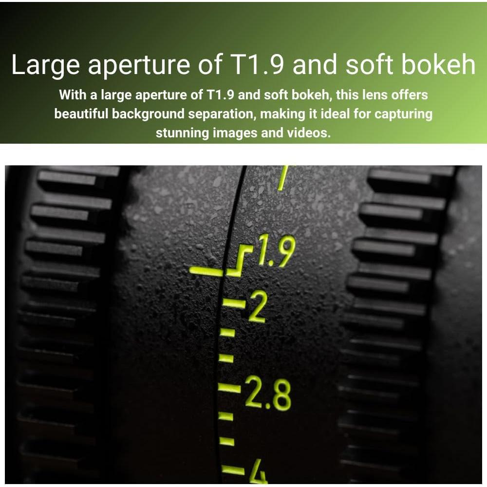 Lente de Cine NiSi 85mm Athena Prime T1.9 Montura E 77mm