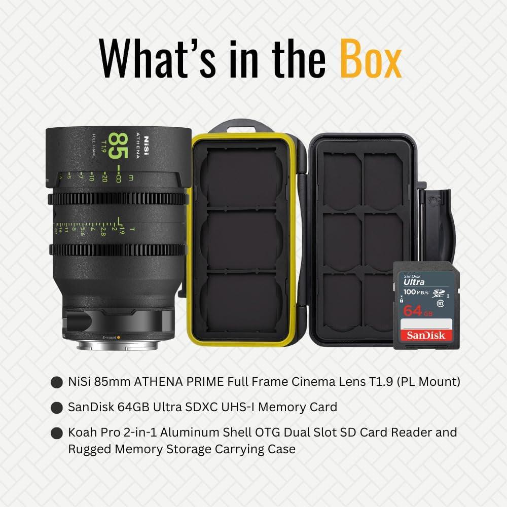 Lente de Cine NiSi 85mm Athena Prime T1.9 Montura E 77mm