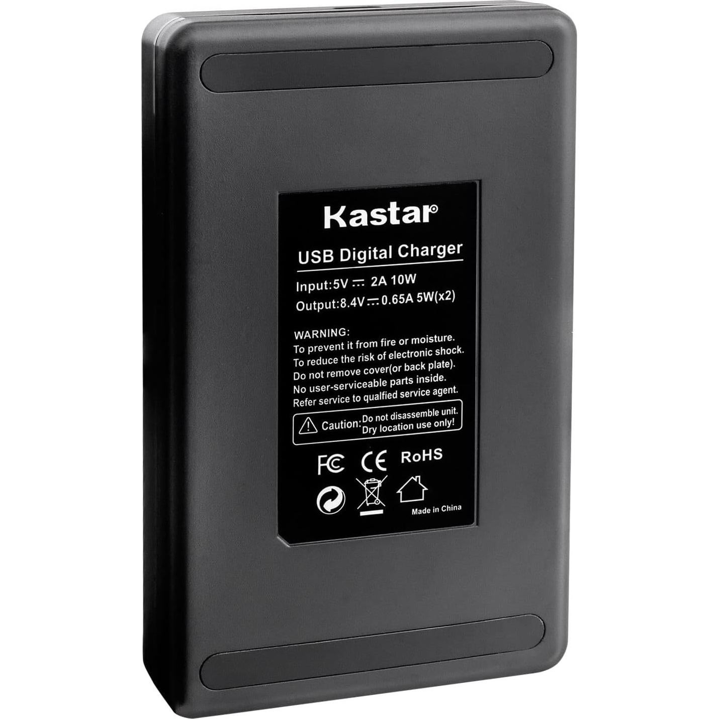 Kastar Cargador USB + 4 Baterías LP-E6 2950mAh para Cámaras