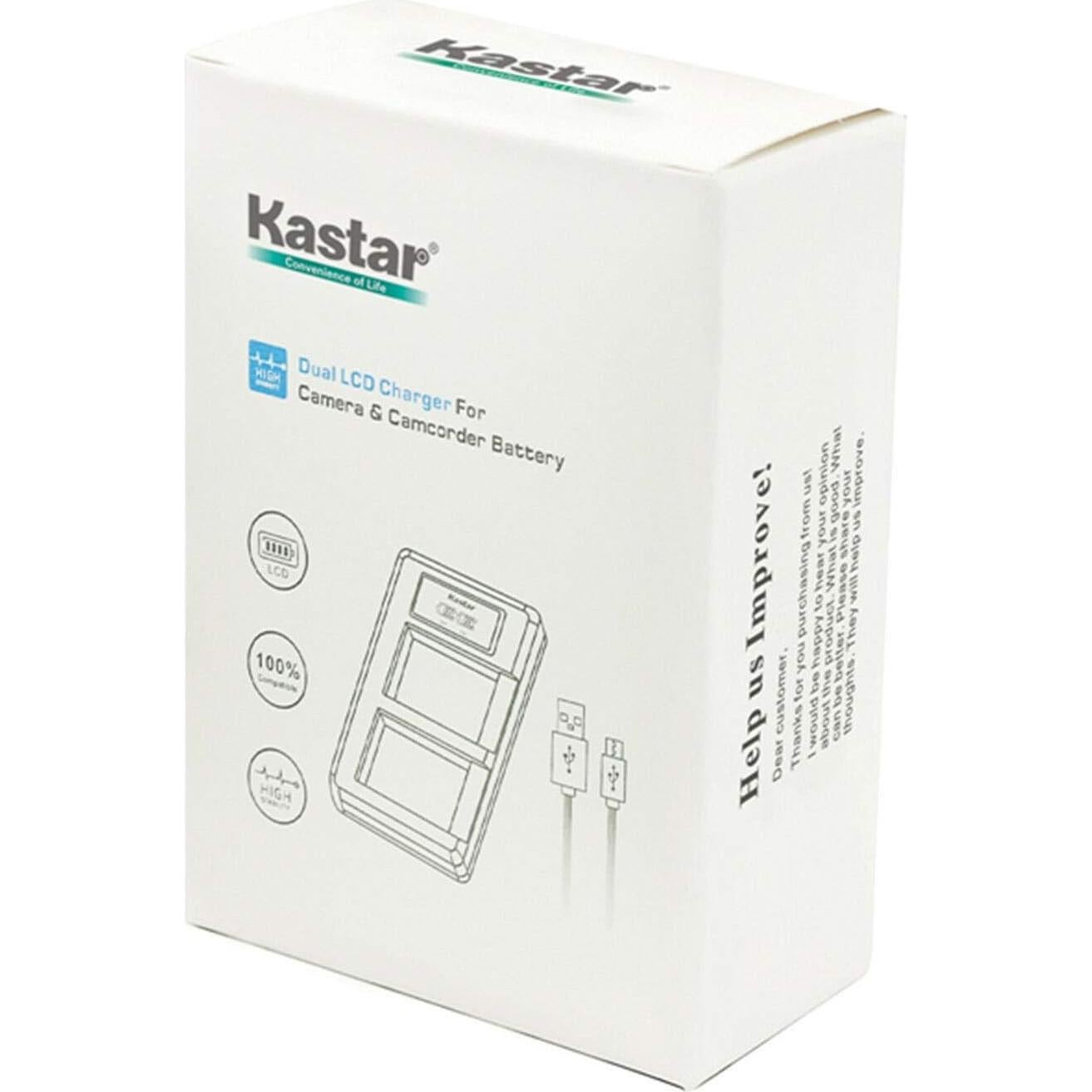 Kastar Cargador USB + 4 Baterías LP-E6 2950mAh para Cámaras