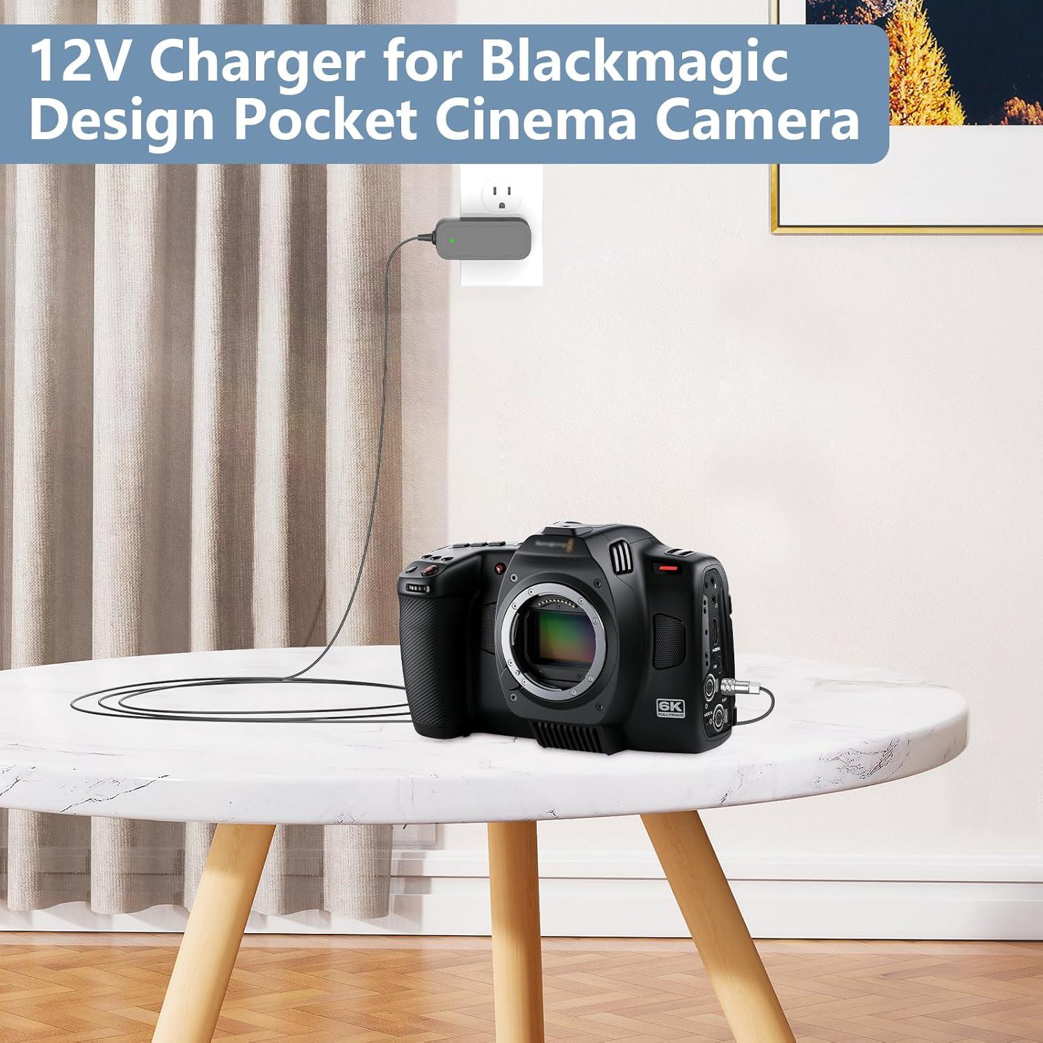 Adaptador de corriente 12V 3A para cámara Blackmagic 4K 6K