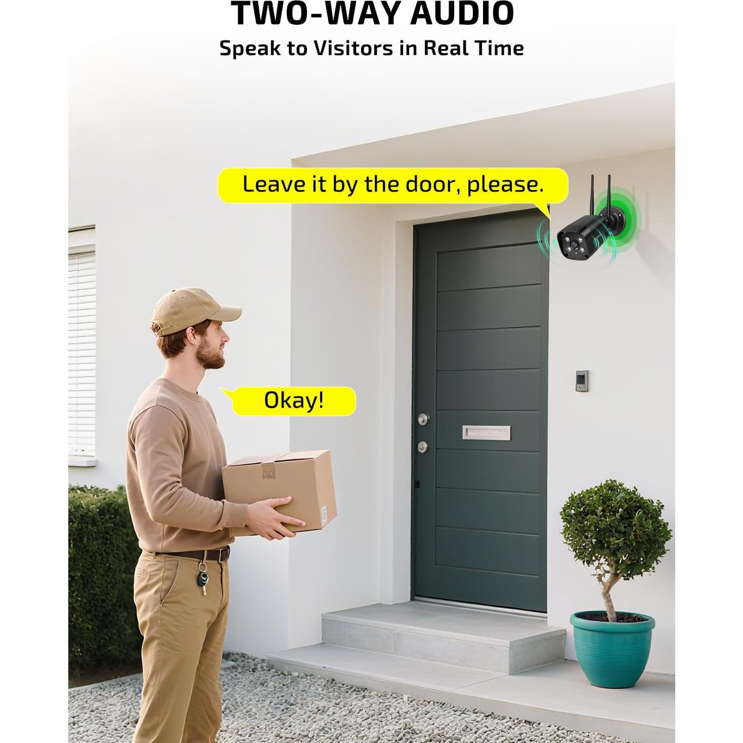 Sistema de Cámara de Seguridad Inalámbrica OHWOAI 4 Cámaras 5MP