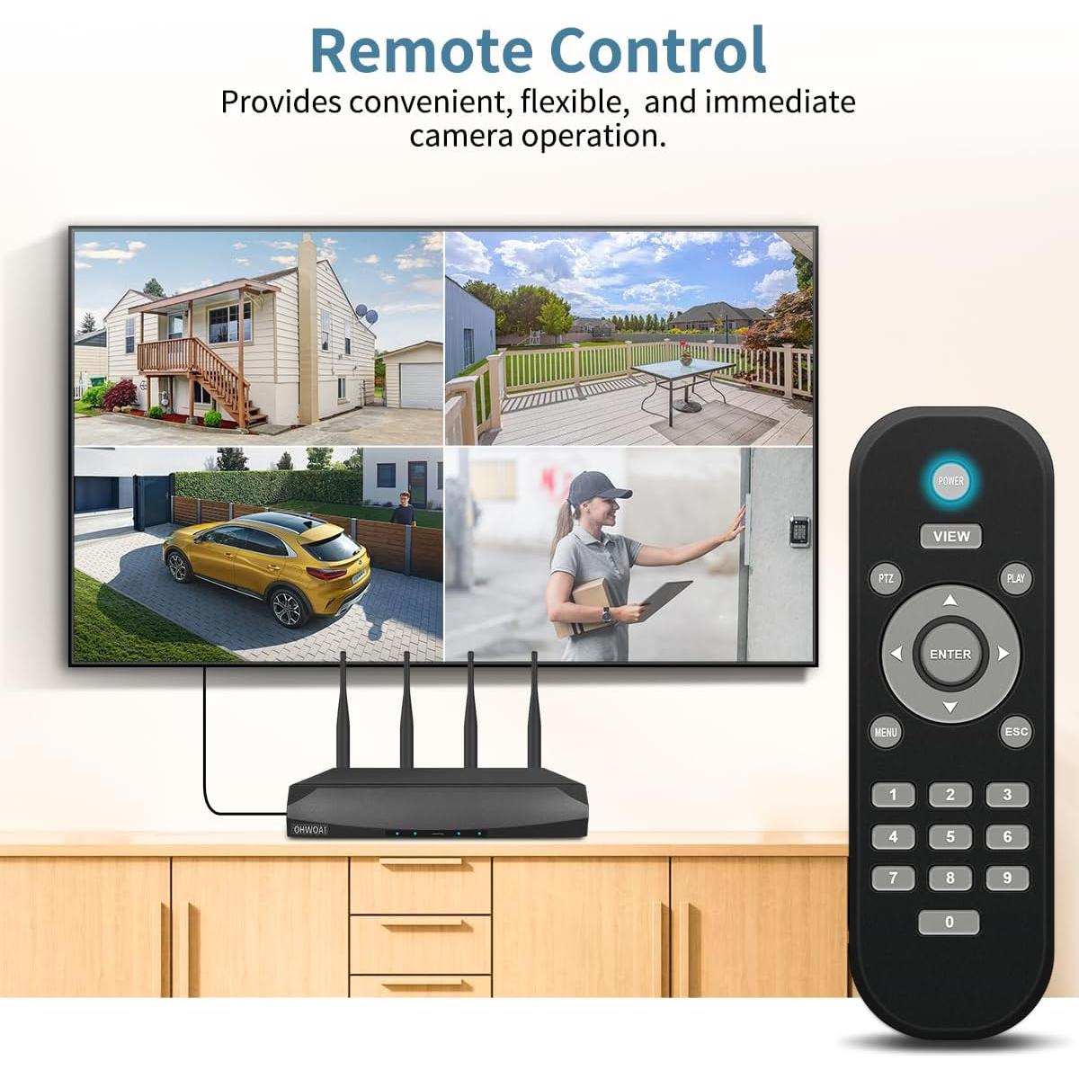 Cámara de Seguridad Inalámbrica OHWOAI 130° Gran Angular con Audio