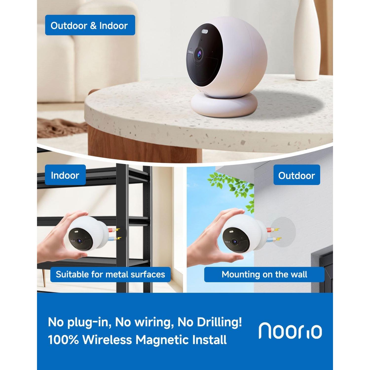 Cámara de Seguridad Inalámbrica Noorio B200S 1080P con Batería