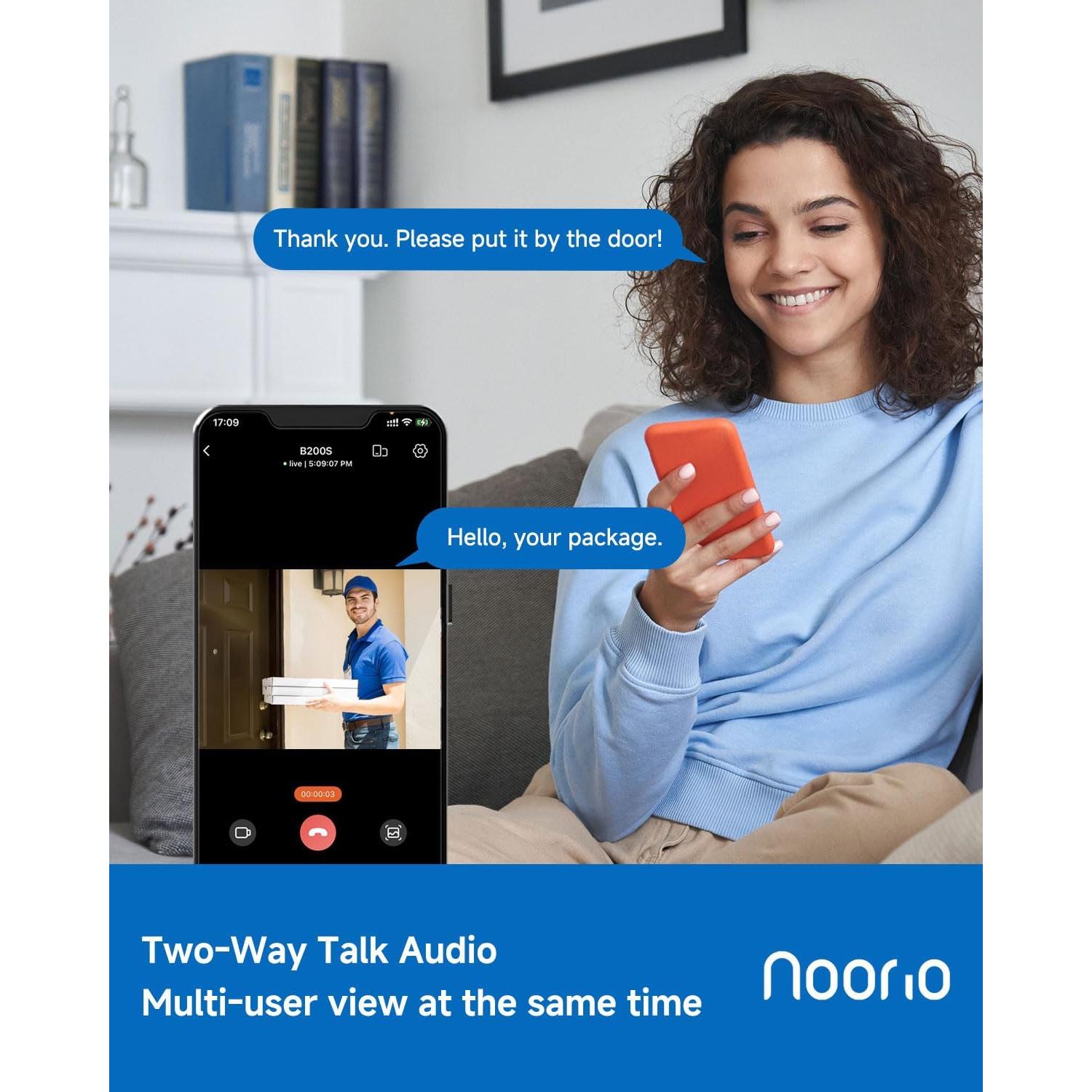 Cámara de Seguridad Inalámbrica Noorio B200S 1080P con Batería