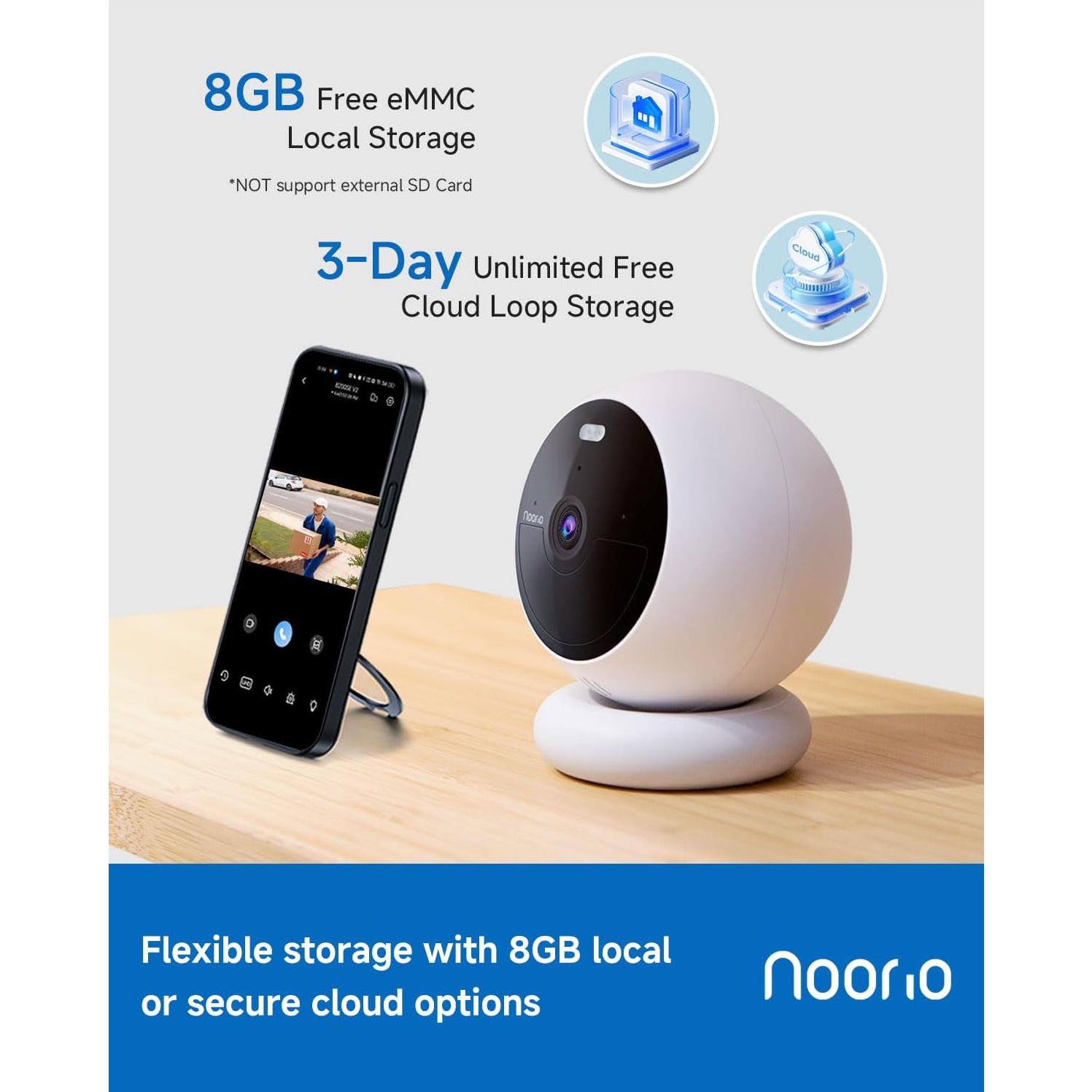 Cámara de Seguridad Inalámbrica Noorio B200S 1080P con Batería