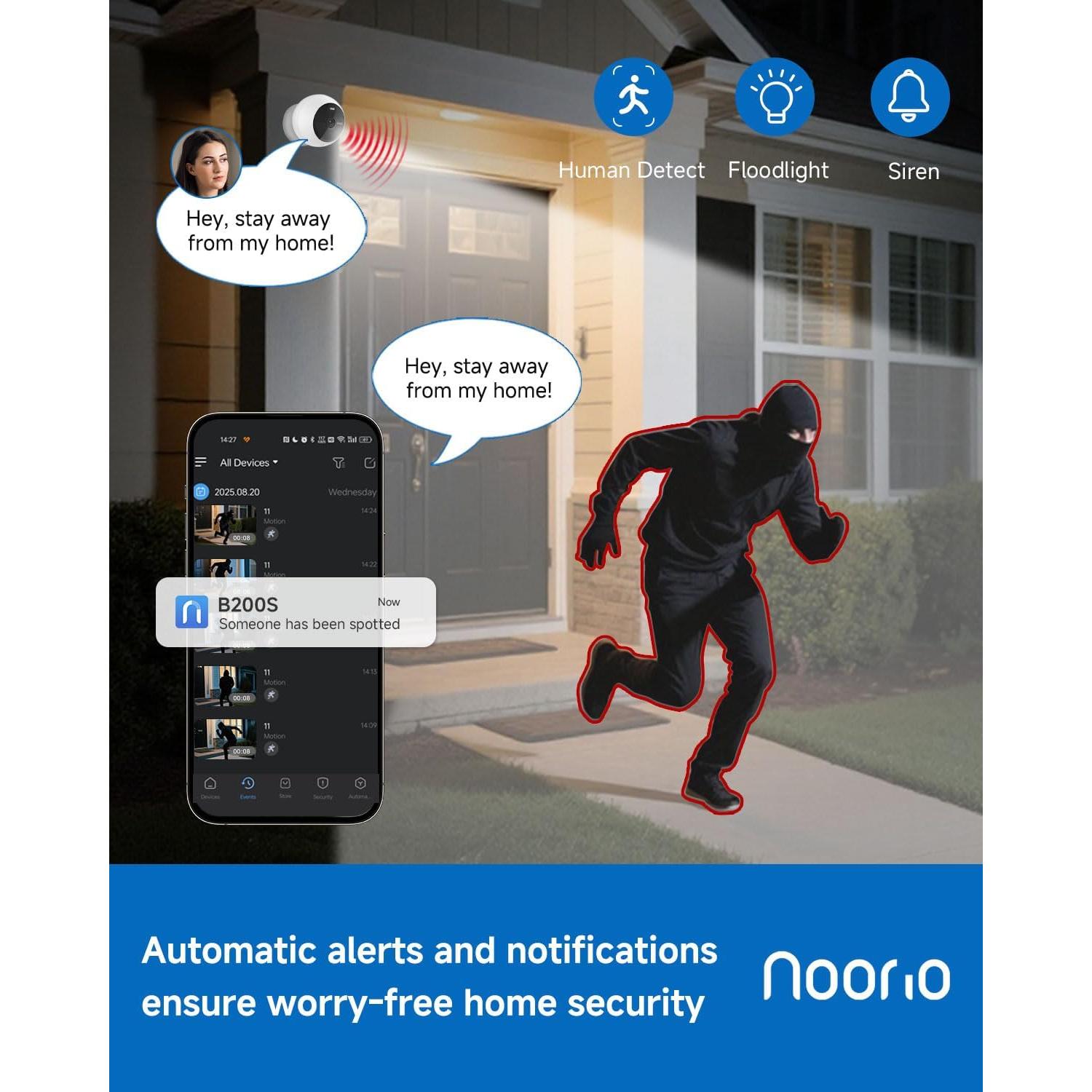 Cámara de Seguridad Inalámbrica Noorio B200S 1080P con Batería