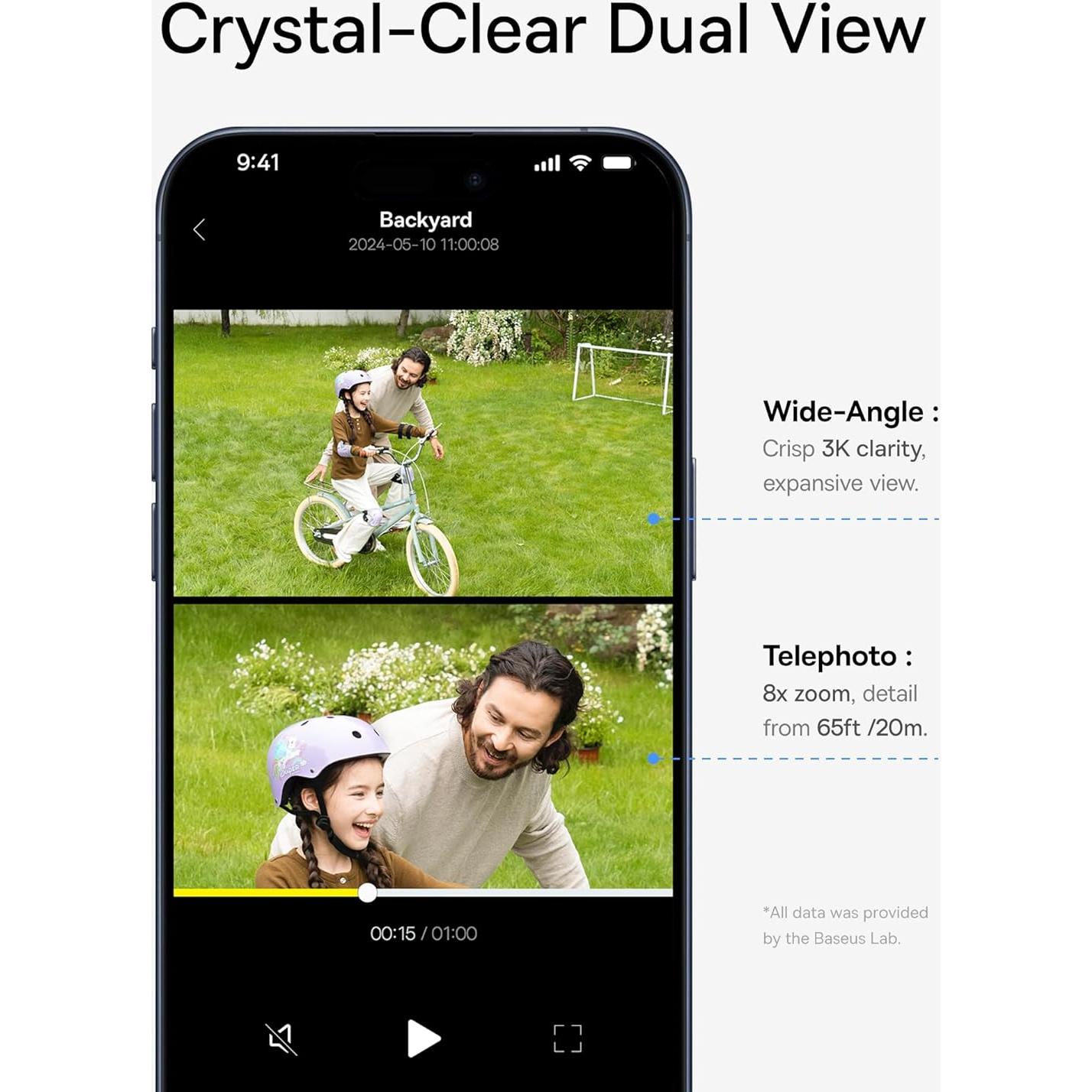 Baseus Kit Solar de 2 Cámaras de Seguridad Inalámbricas 3K