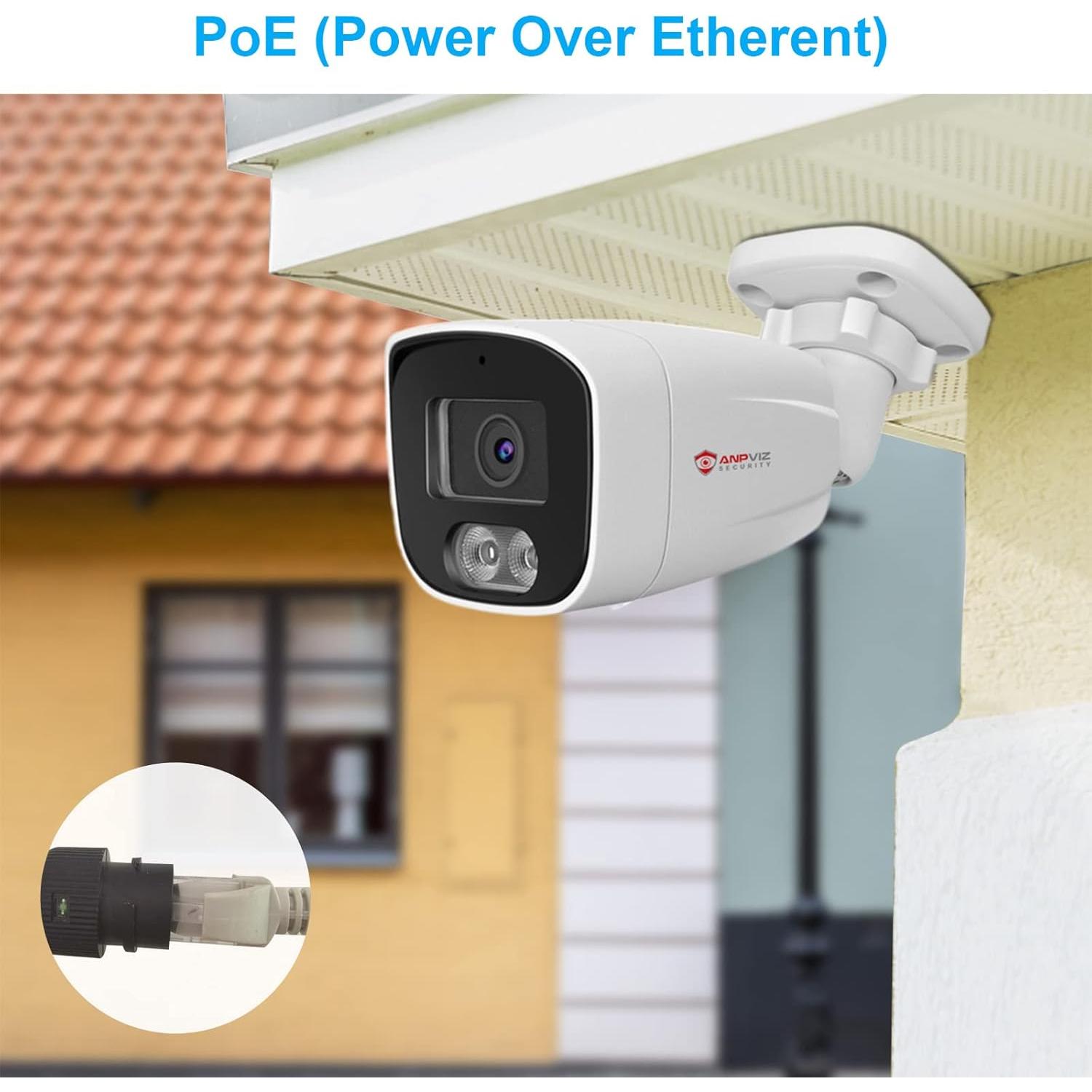 Cámara de Seguridad IP PoE 4MP Anpviz con Micrófono 20m IR