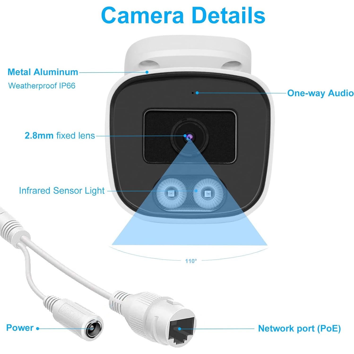 Cámara de Seguridad IP PoE 4MP Anpviz con Micrófono 20m IR