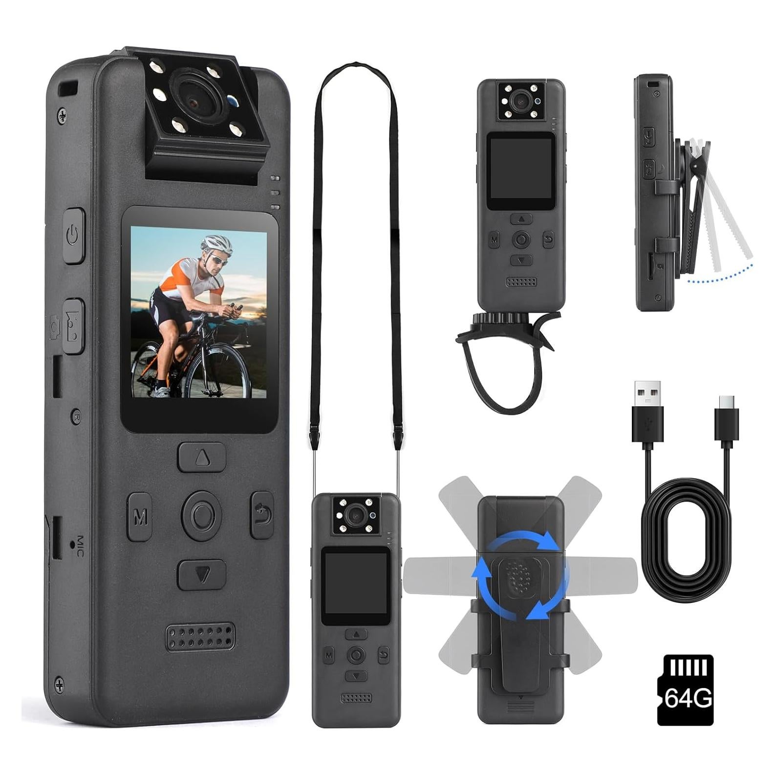 Cámara Corporal 4K Dahocamgo con Audio y Visión Nocturna