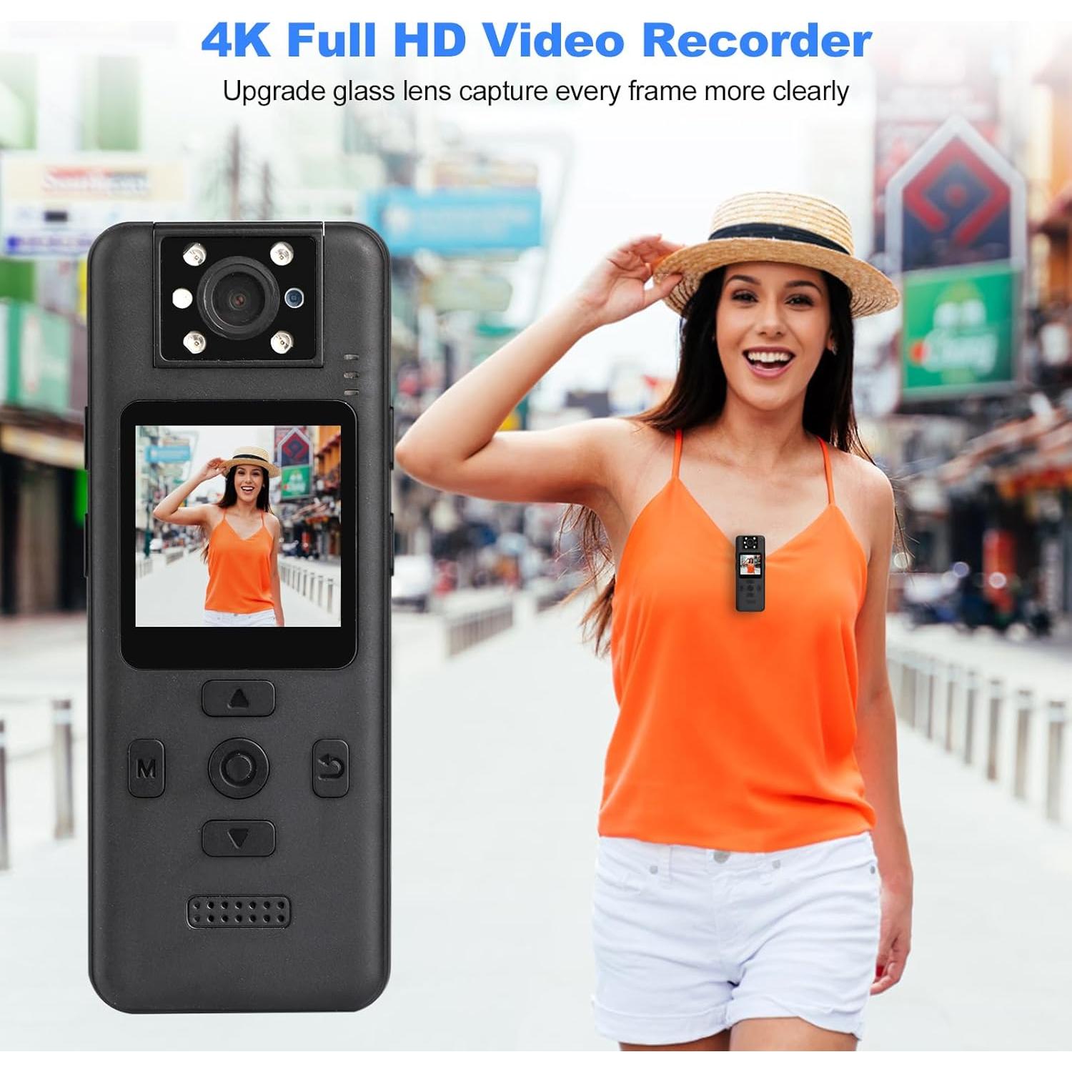 Cámara Corporal 4K Dahocamgo con Audio y Visión Nocturna