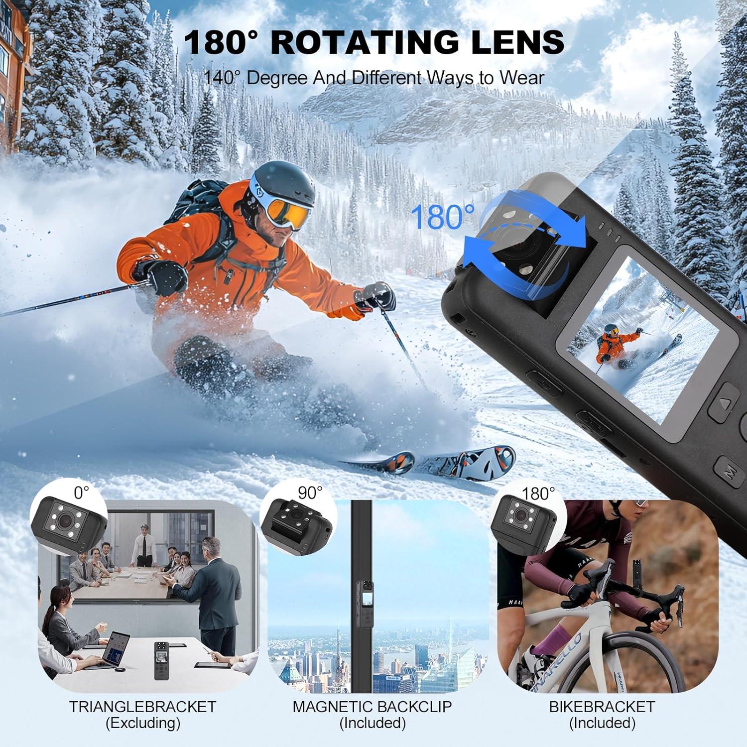 Cámara Corporal 4K Dahocamgo con Audio y Visión Nocturna