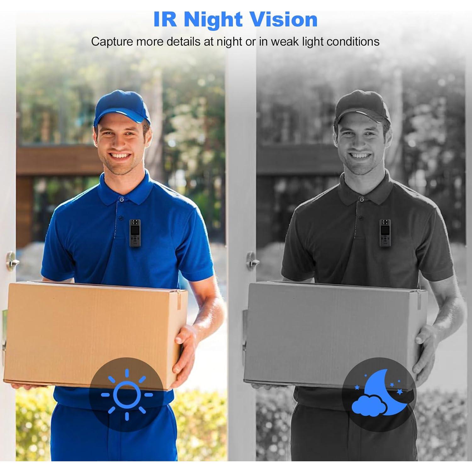 Cámara Corporal 4K Dahocamgo con Audio y Visión Nocturna