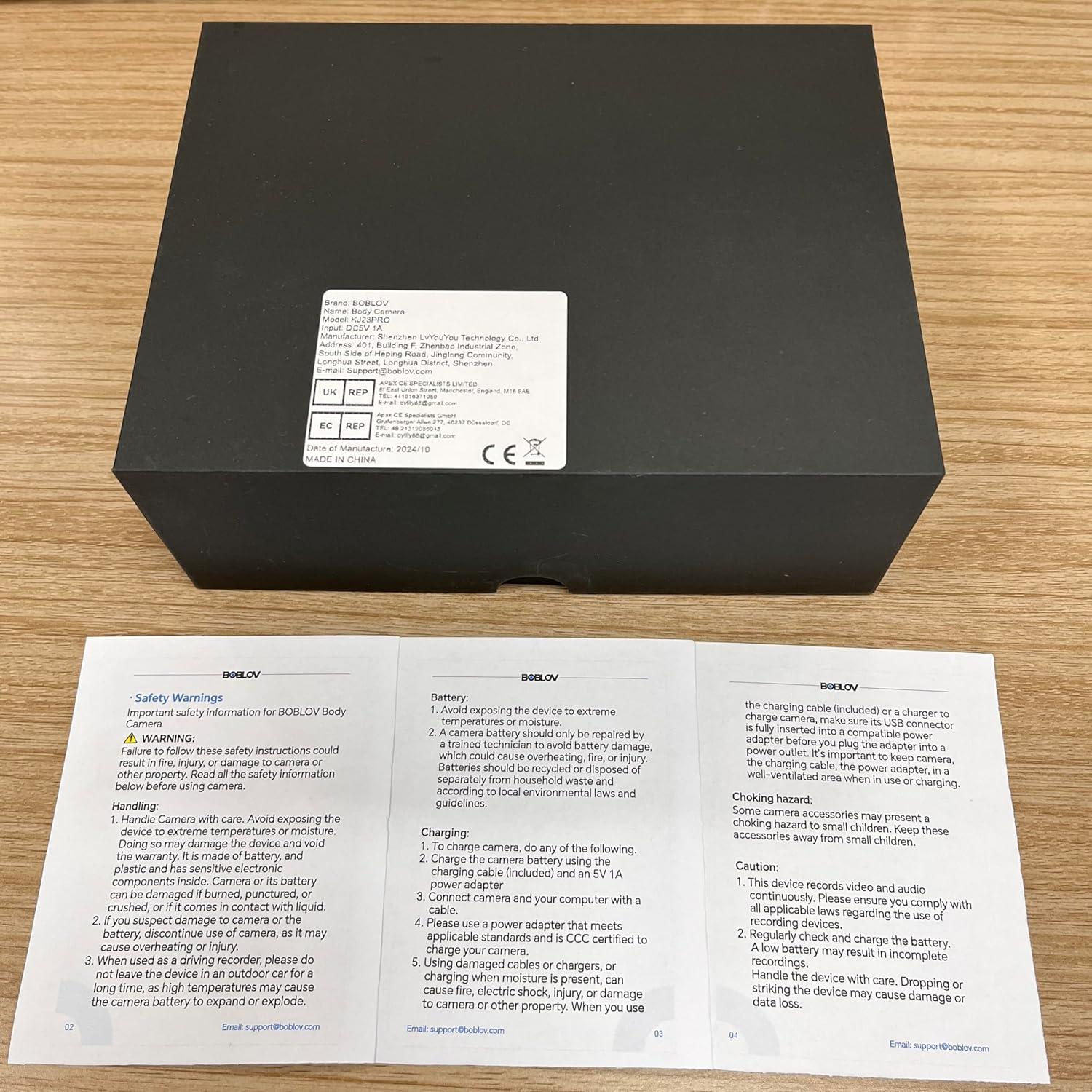 Cámara Corporal BOBLOV KJ23Pro 256GB con Visión Nocturna