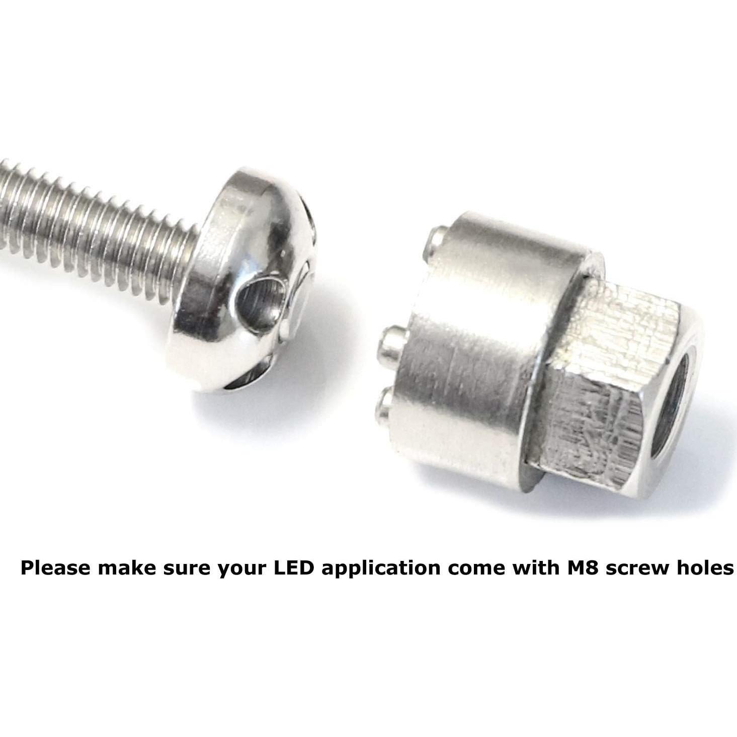 Tornillos Antirrobo M8 iJDMTOY Acero Inoxidable 20mm LED