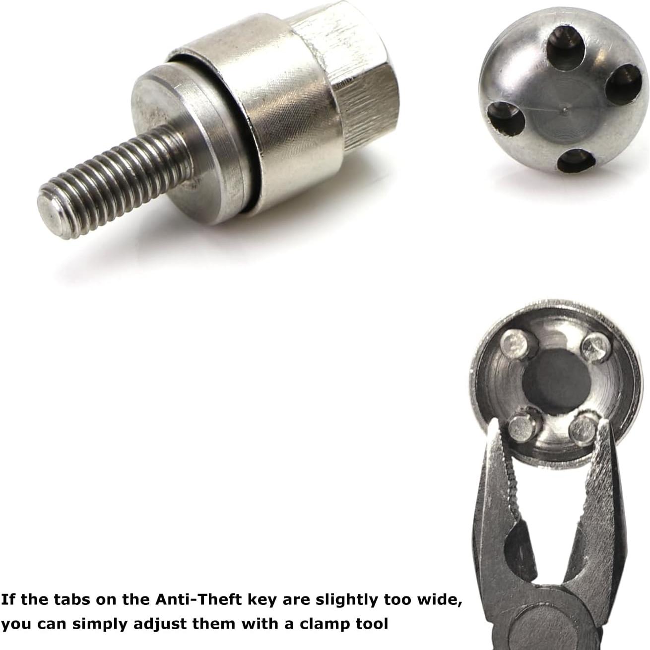 Tornillos Antirrobo M8 iJDMTOY Acero Inoxidable 20mm LED