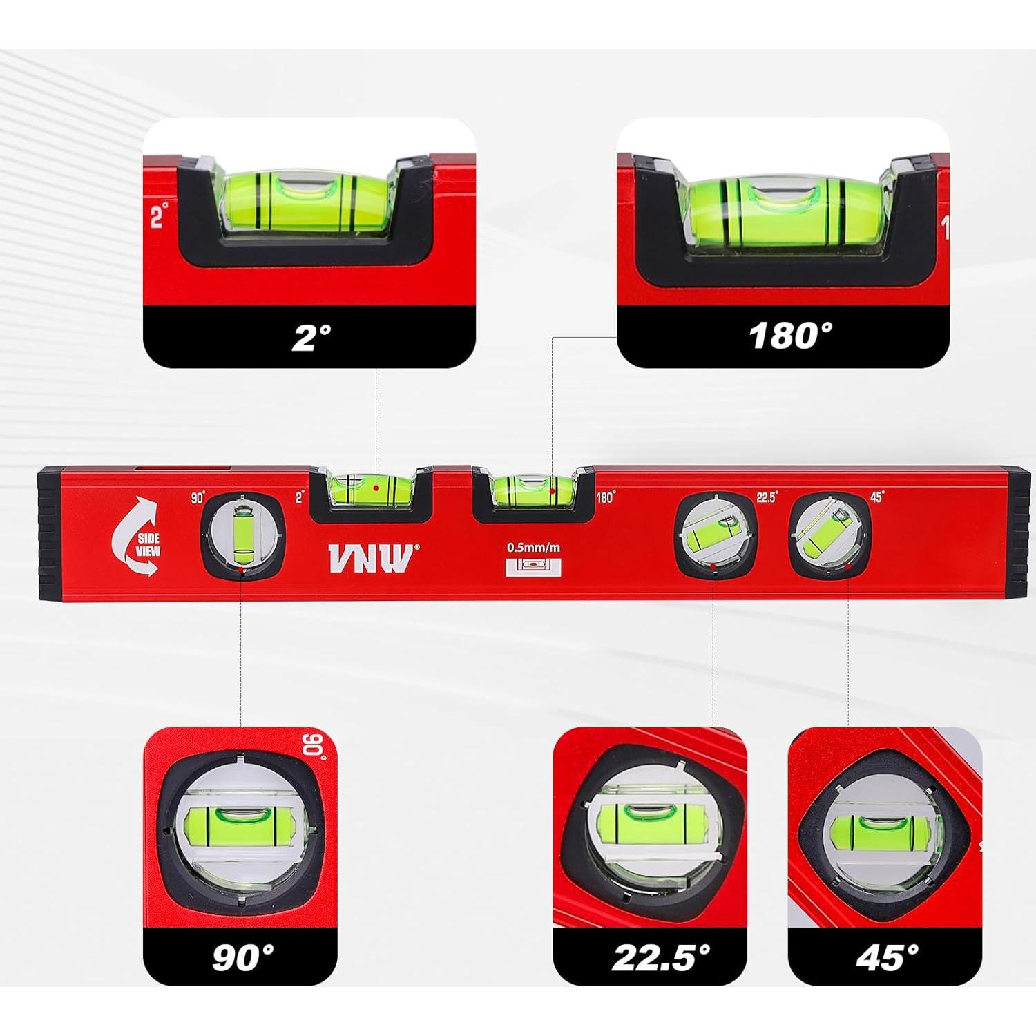 Nivel Torpedo VNW 40.64 cm 5 Burbujas Alta Visibilidad