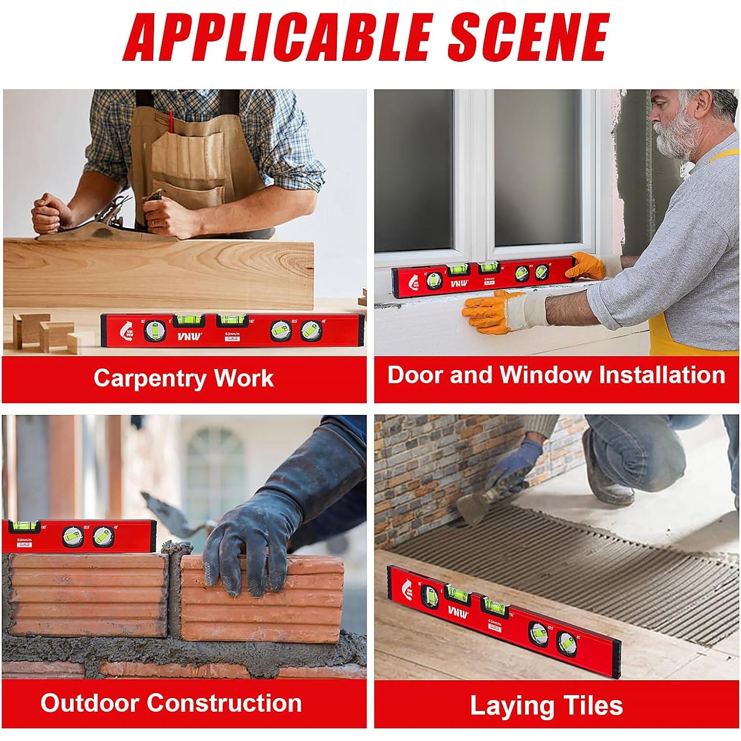 Nivel Torpedo VNW 40.64 cm 5 Burbujas Alta Visibilidad