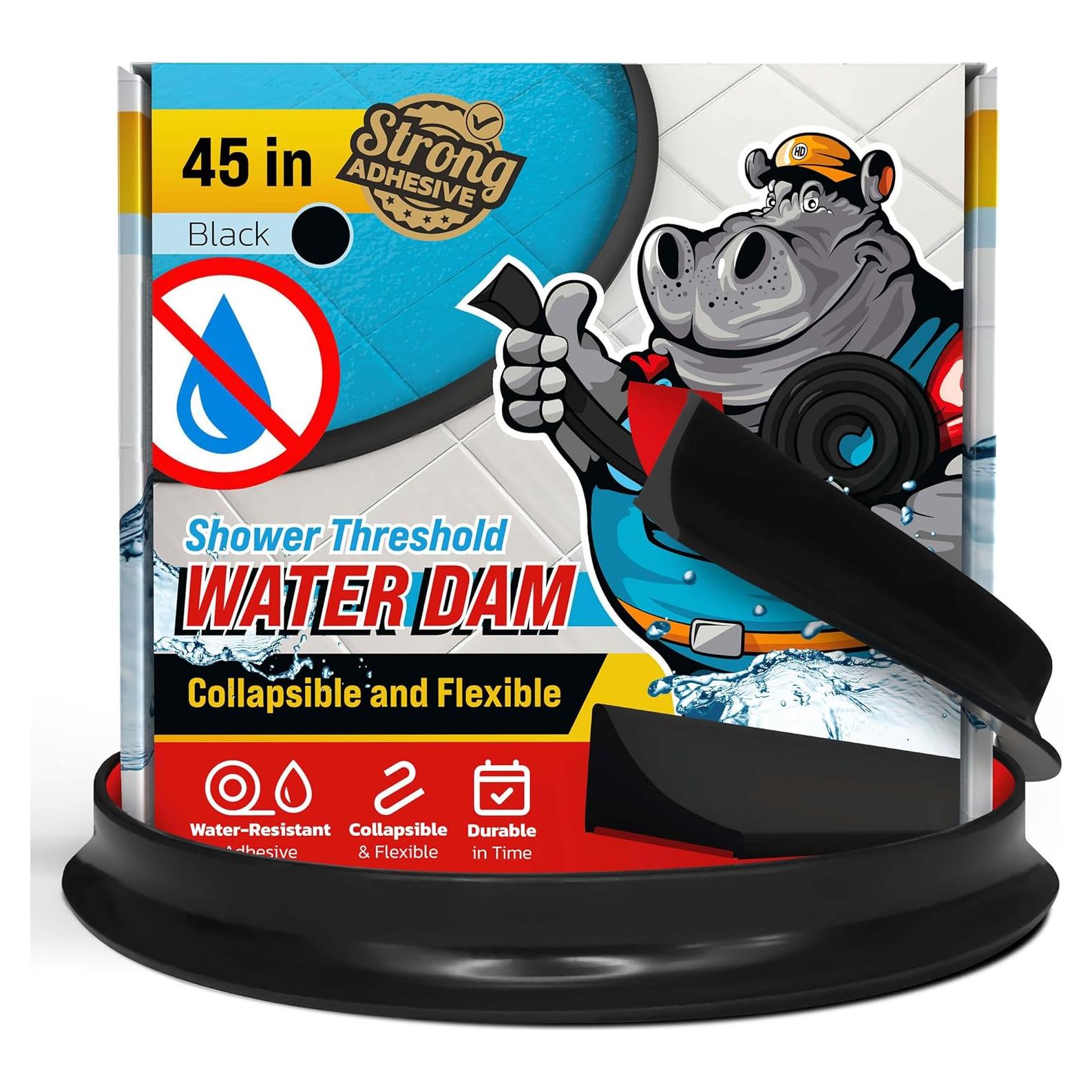 Barrera de Agua para Ducha Hippo Dam 45" Negra - Antifugas