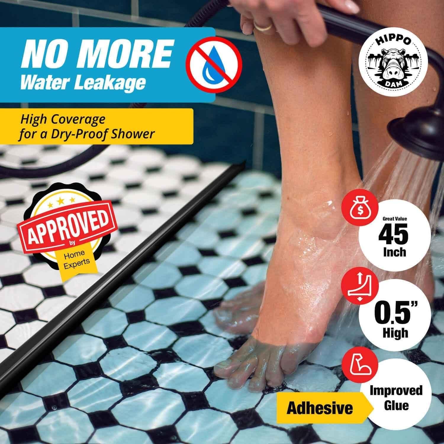 Barrera de Agua para Ducha Hippo Dam 45" Negra - Antifugas