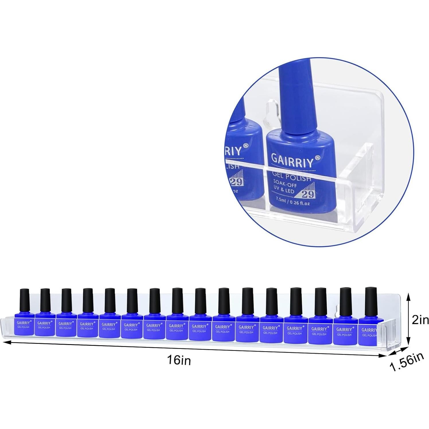Estante de Esmalte de Uñas Trophable 8 Paquetes Acrílico Transparente