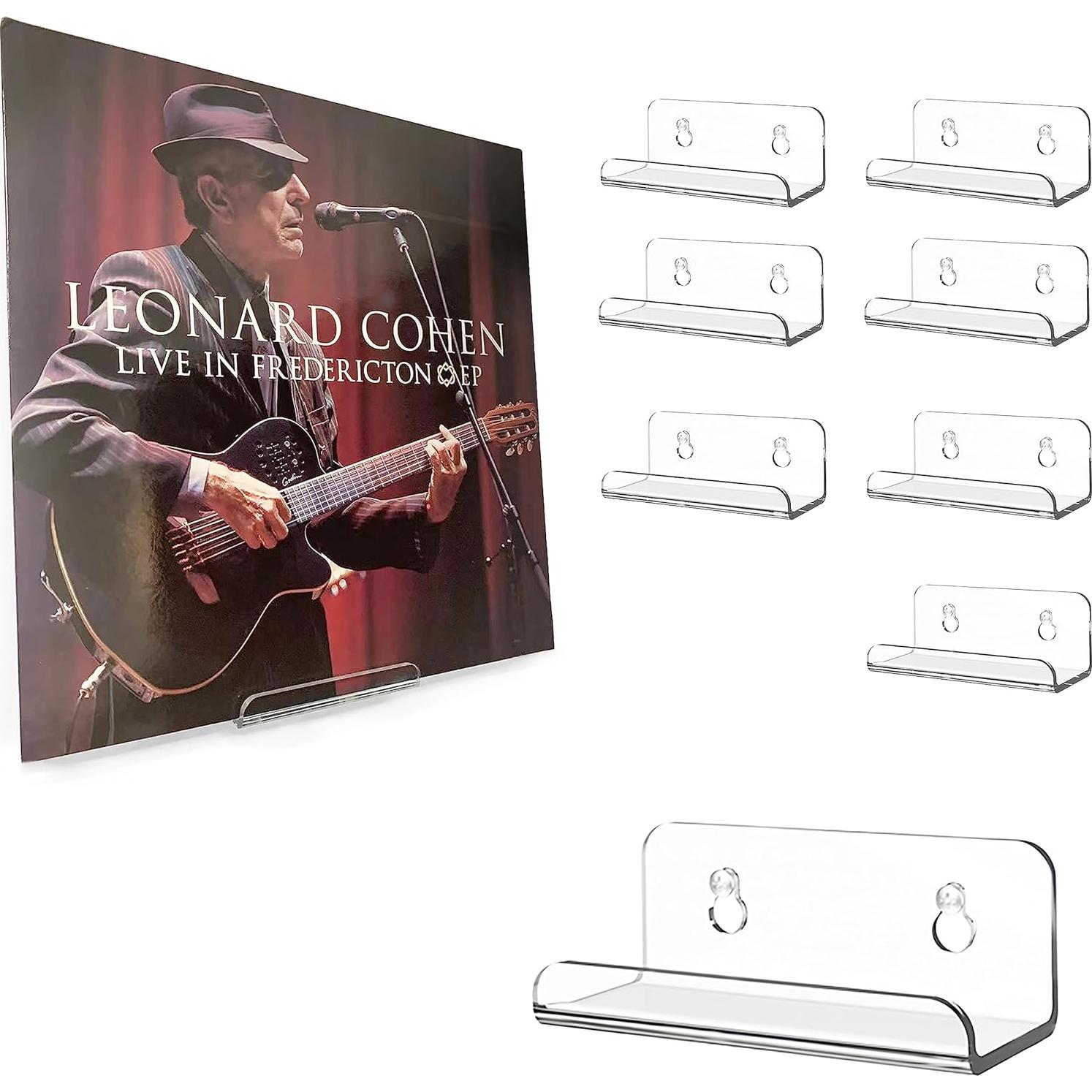 Estante Flotante para Discos Acrílico Transparente BLOLYO - 8 Paquetes