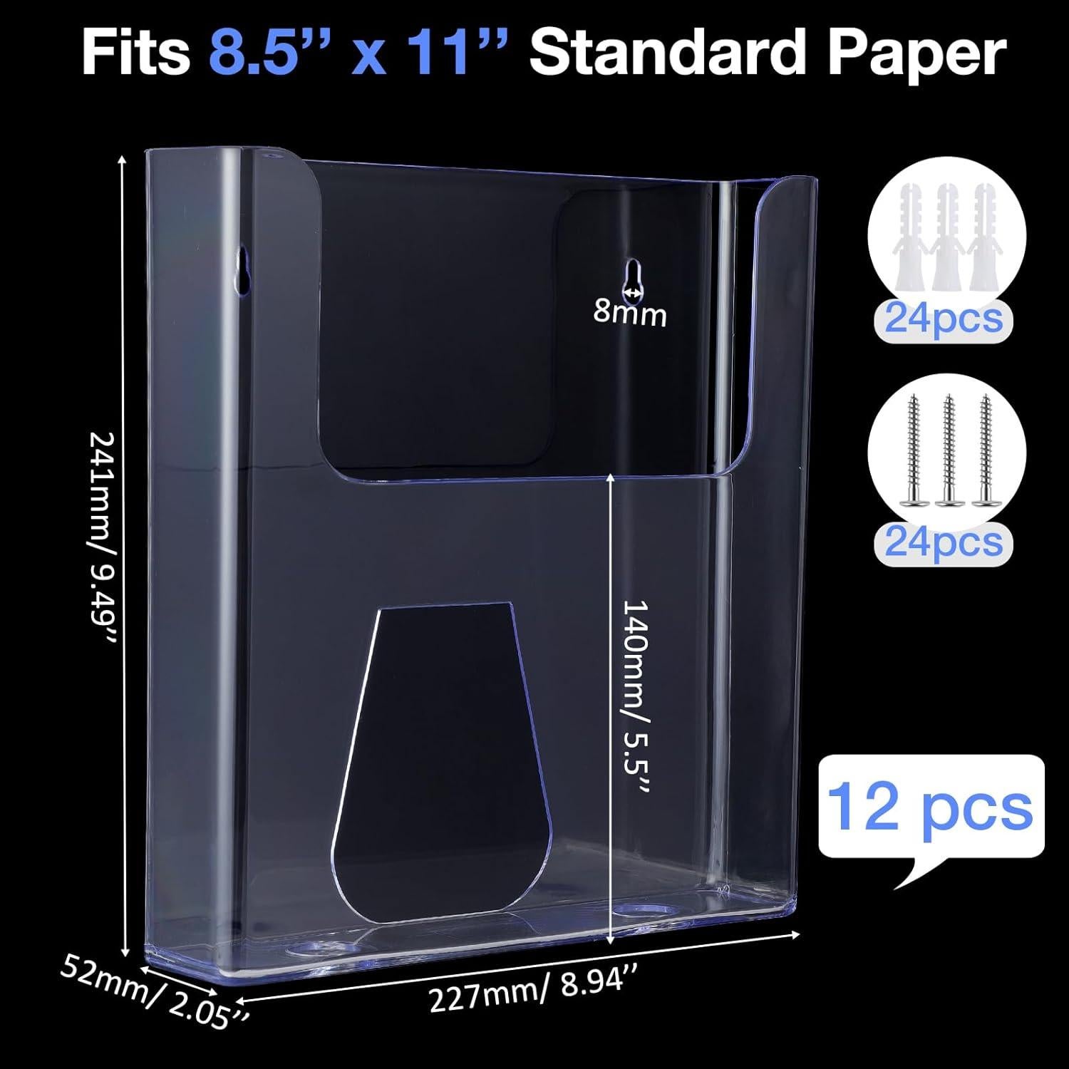 Soporte de Folletos Ripeng 8 Pcs A4 Acrílico Transparente