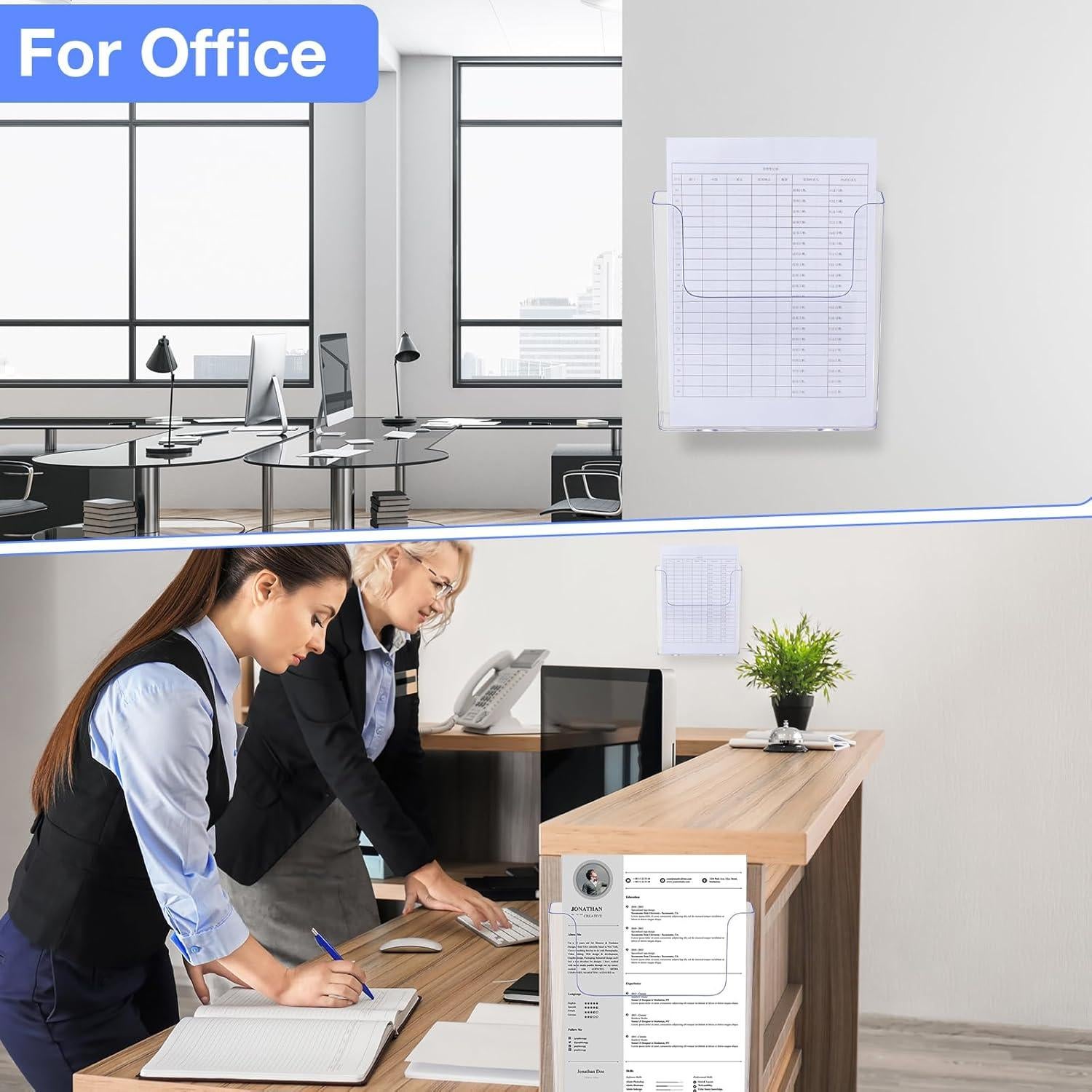 Soporte de Folletos Ripeng 8 Pcs A4 Acrílico Transparente