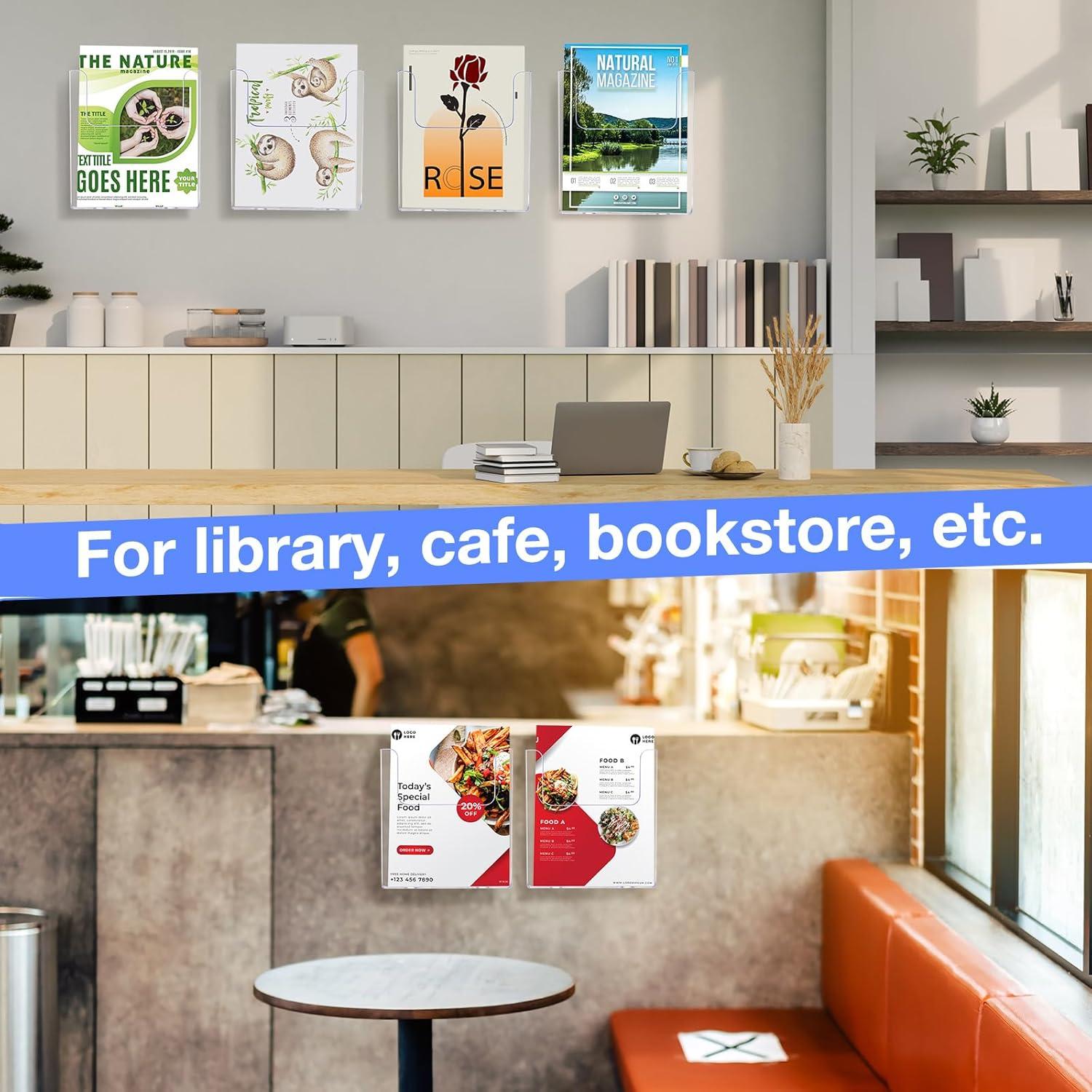 Soporte de Folletos Ripeng 8 Pcs A4 Acrílico Transparente