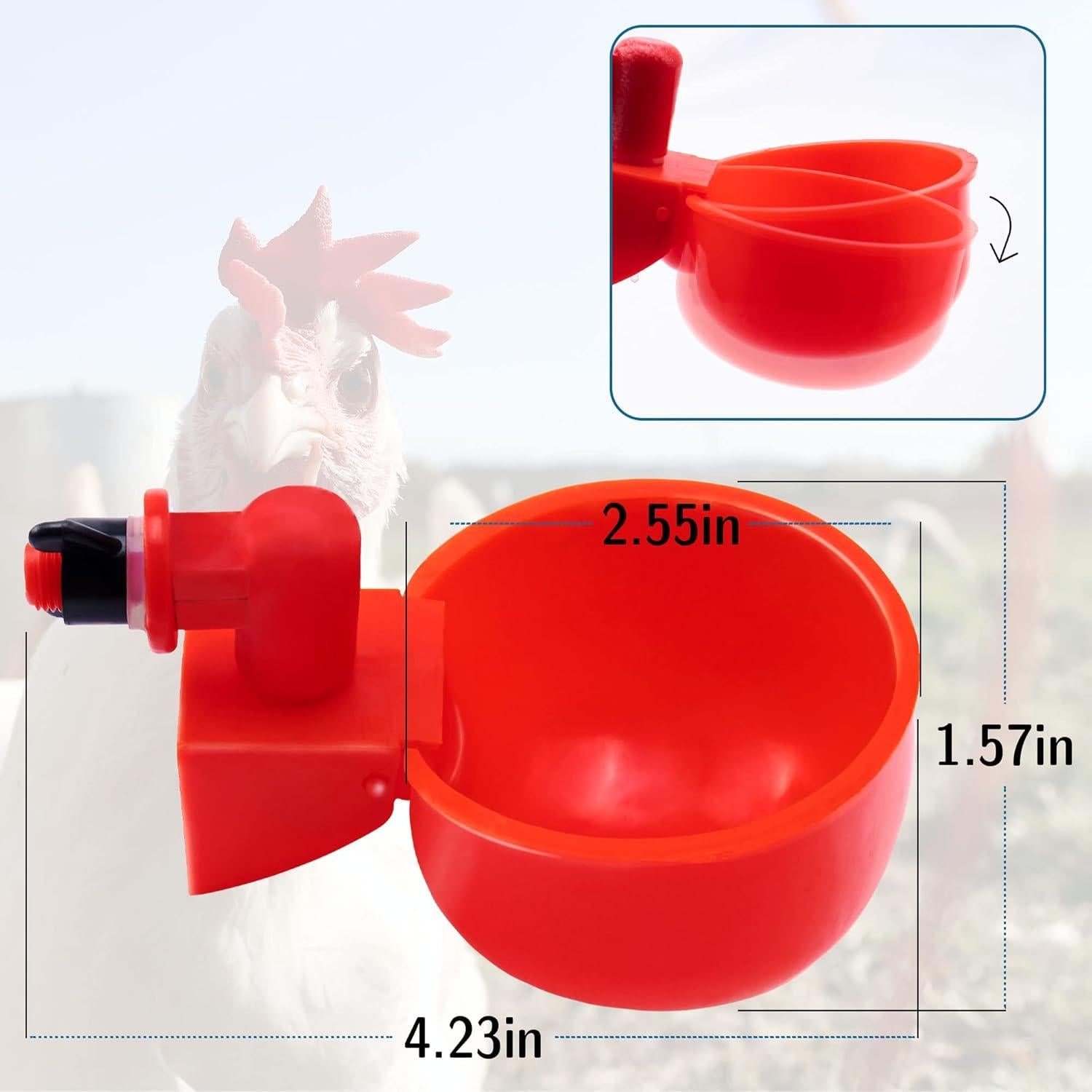 Pack 6 Tazas de Agua Automáticas para Pollos UCandy 10.9 cm