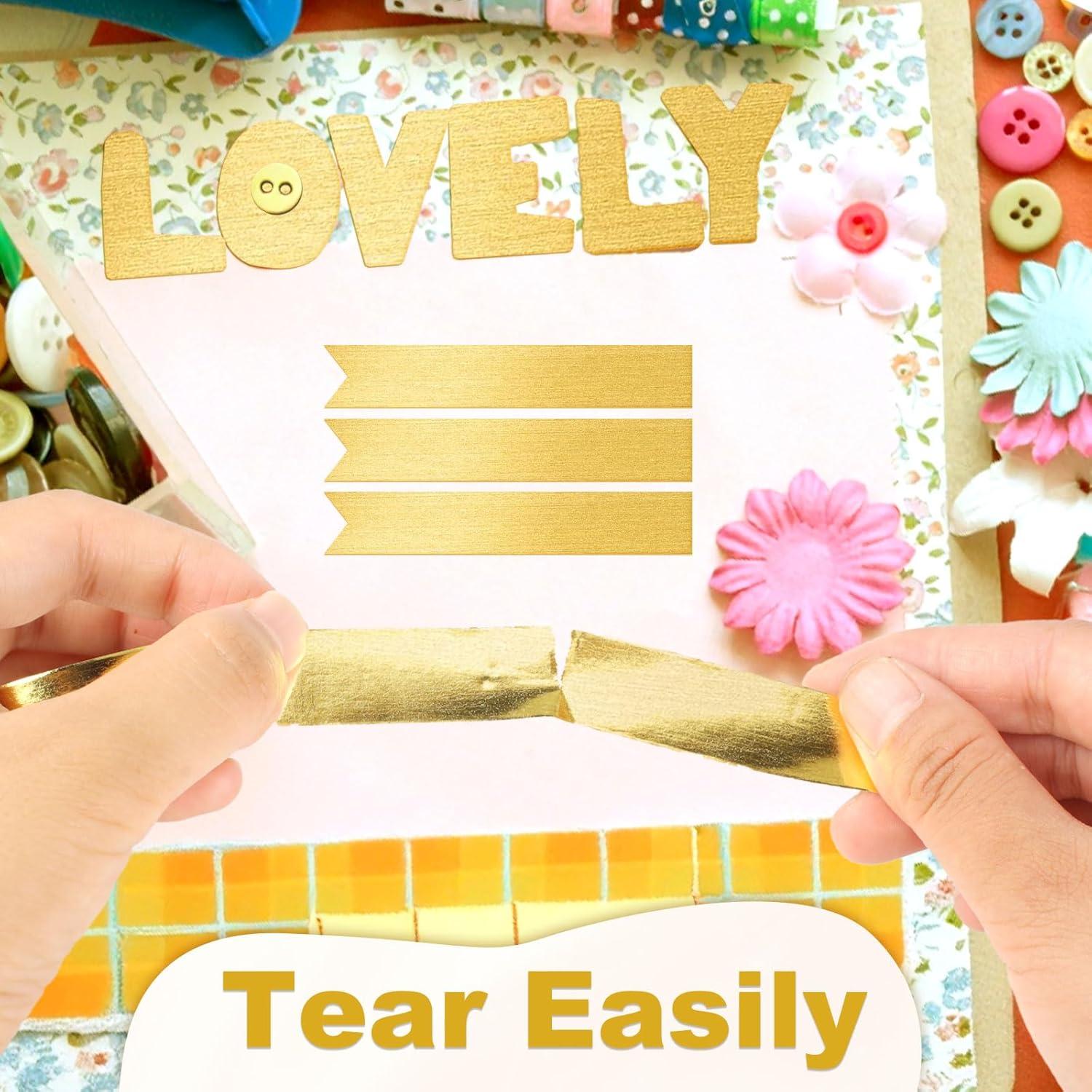 Cinta Washi Dorada Phinus 4 Rollos 1.5cm x 10m para Manualidades