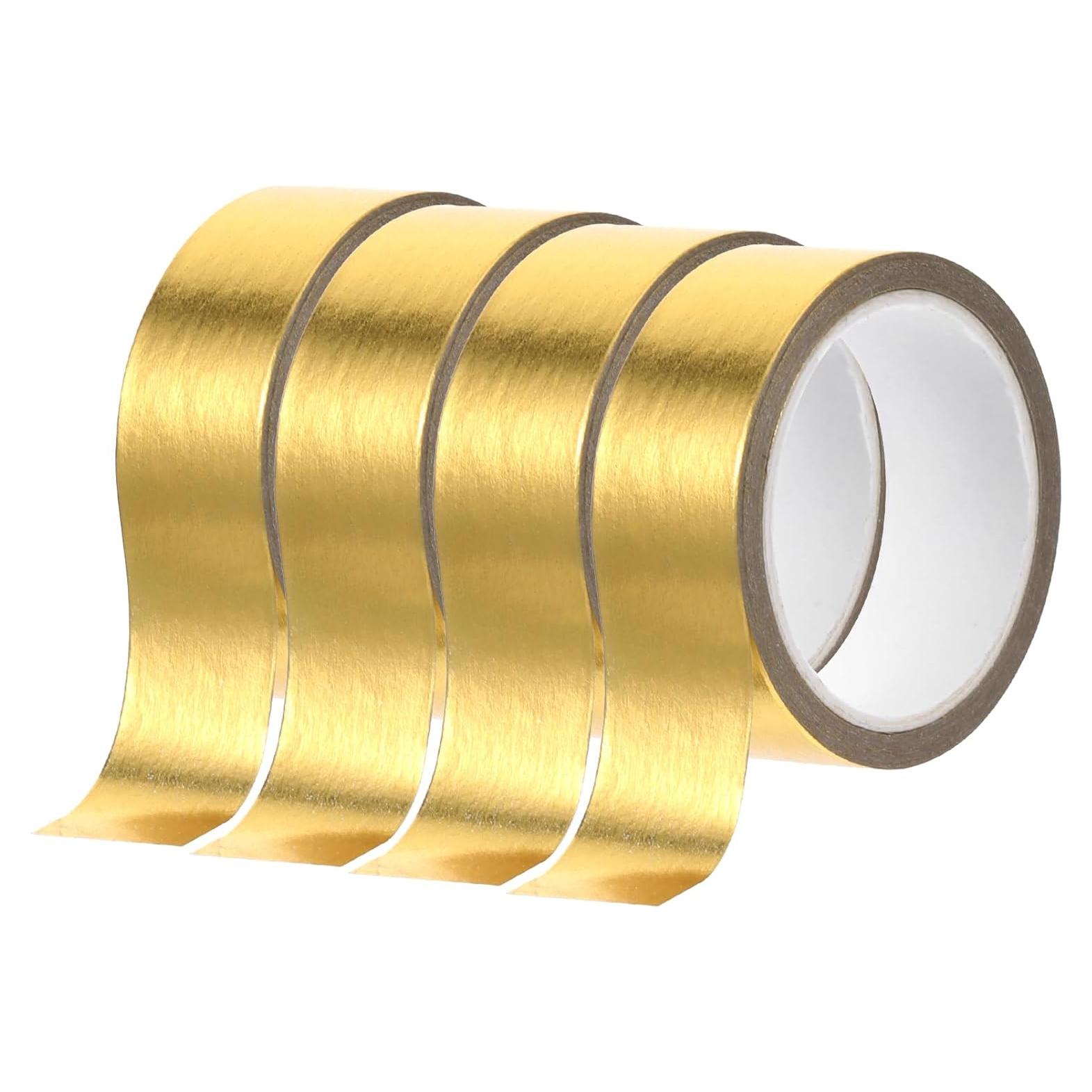 4 Rollos Cinta Washi Dorada Brillante 1.5cm x 5m QfwdfcTrenz